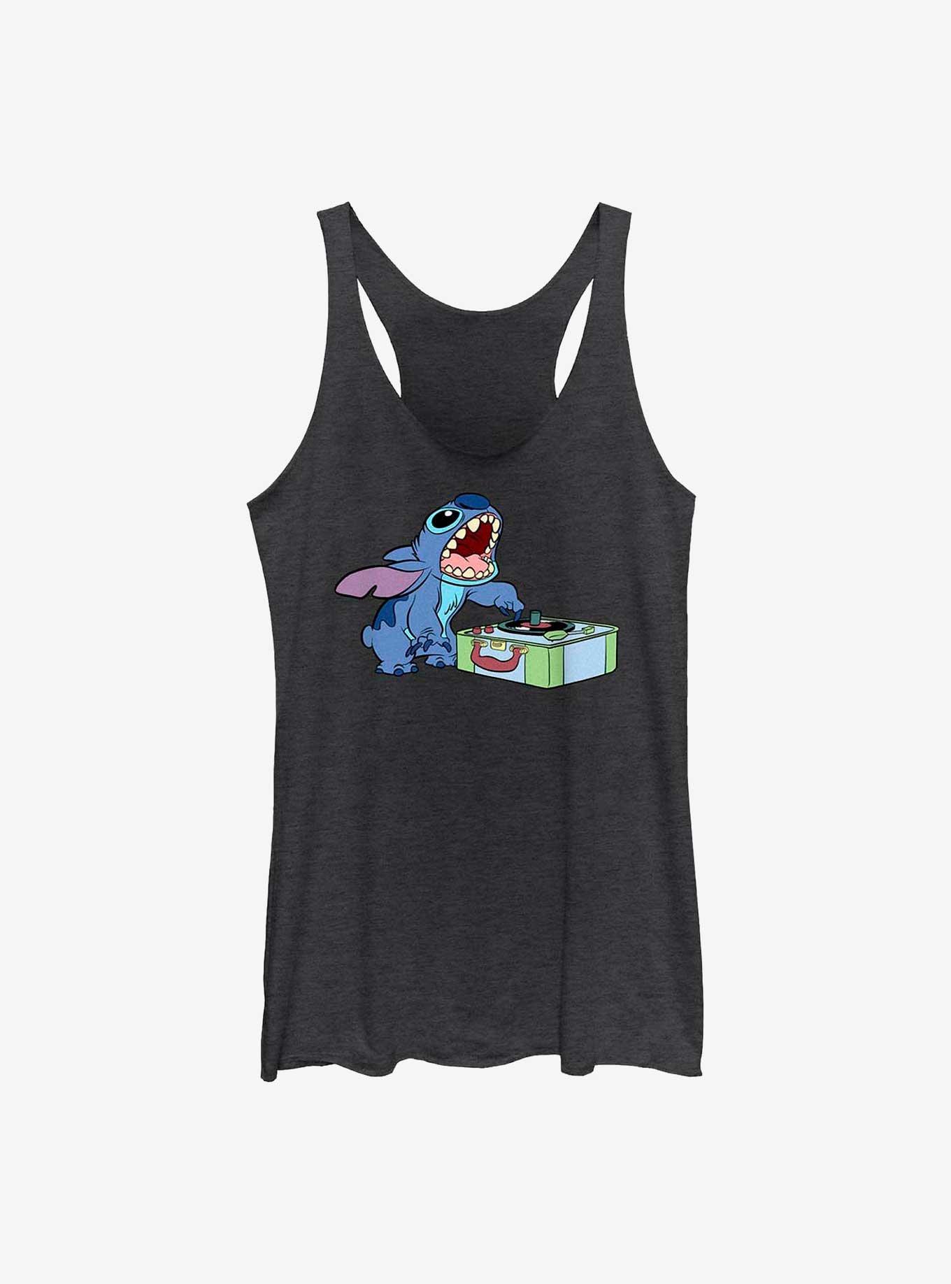 Disney Lilo & Stitch DJ Stitch Girls Tank, BLK HTR, hi-res