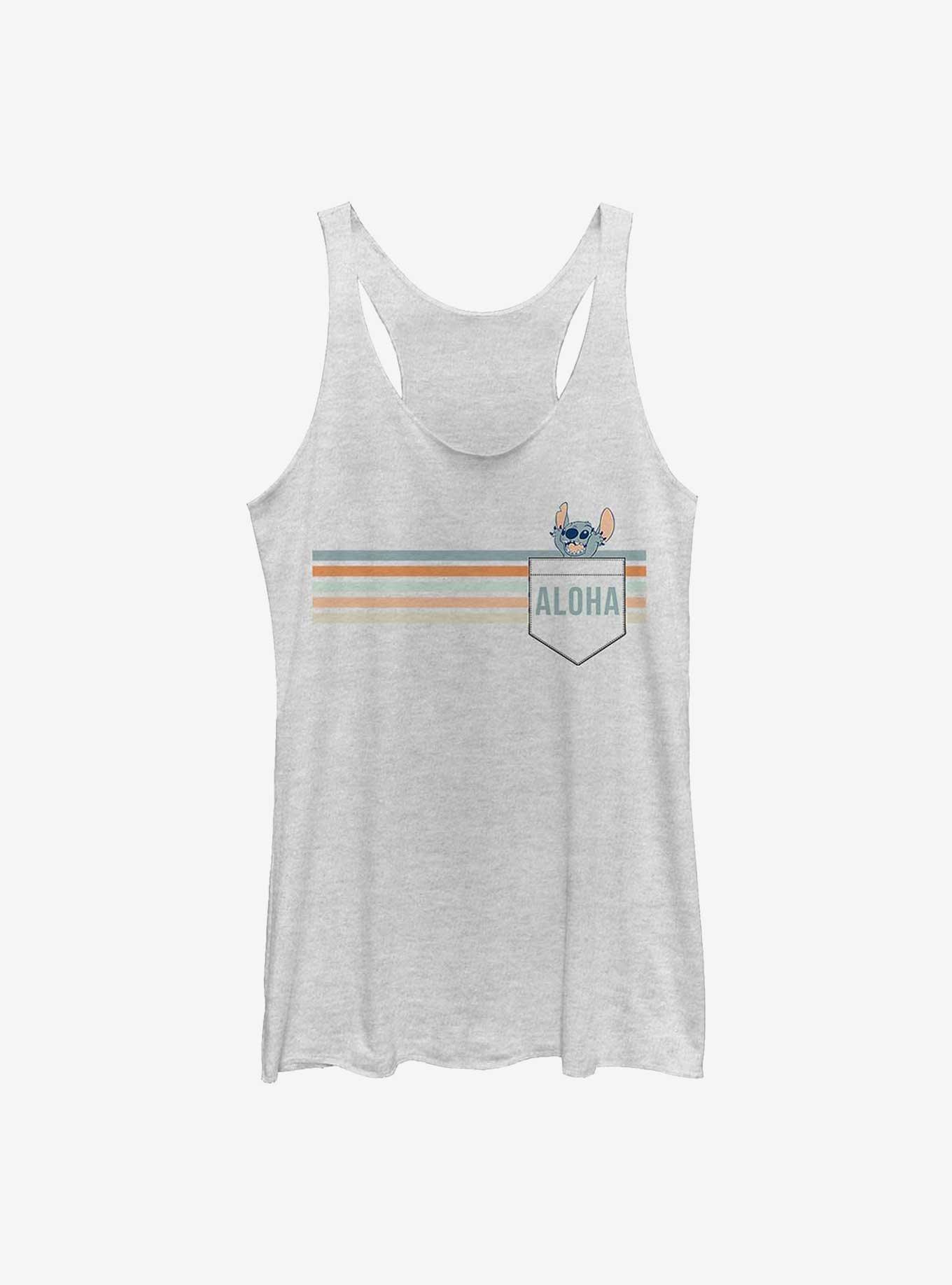 Disney Lilo & Stitch Aloha Badge Girls Tank, WHITE HTR, hi-res