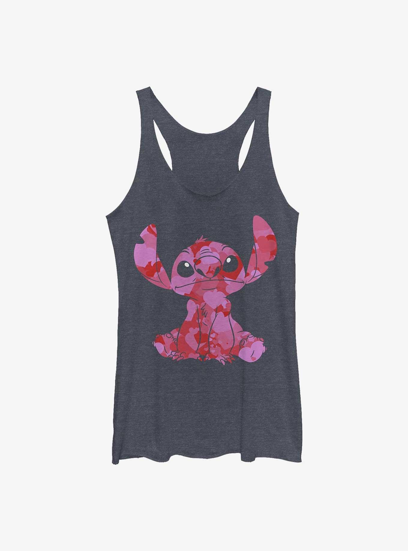 Disney Lilo & Stitch Heart Fill Girls Tank, NAVY HTR, hi-res