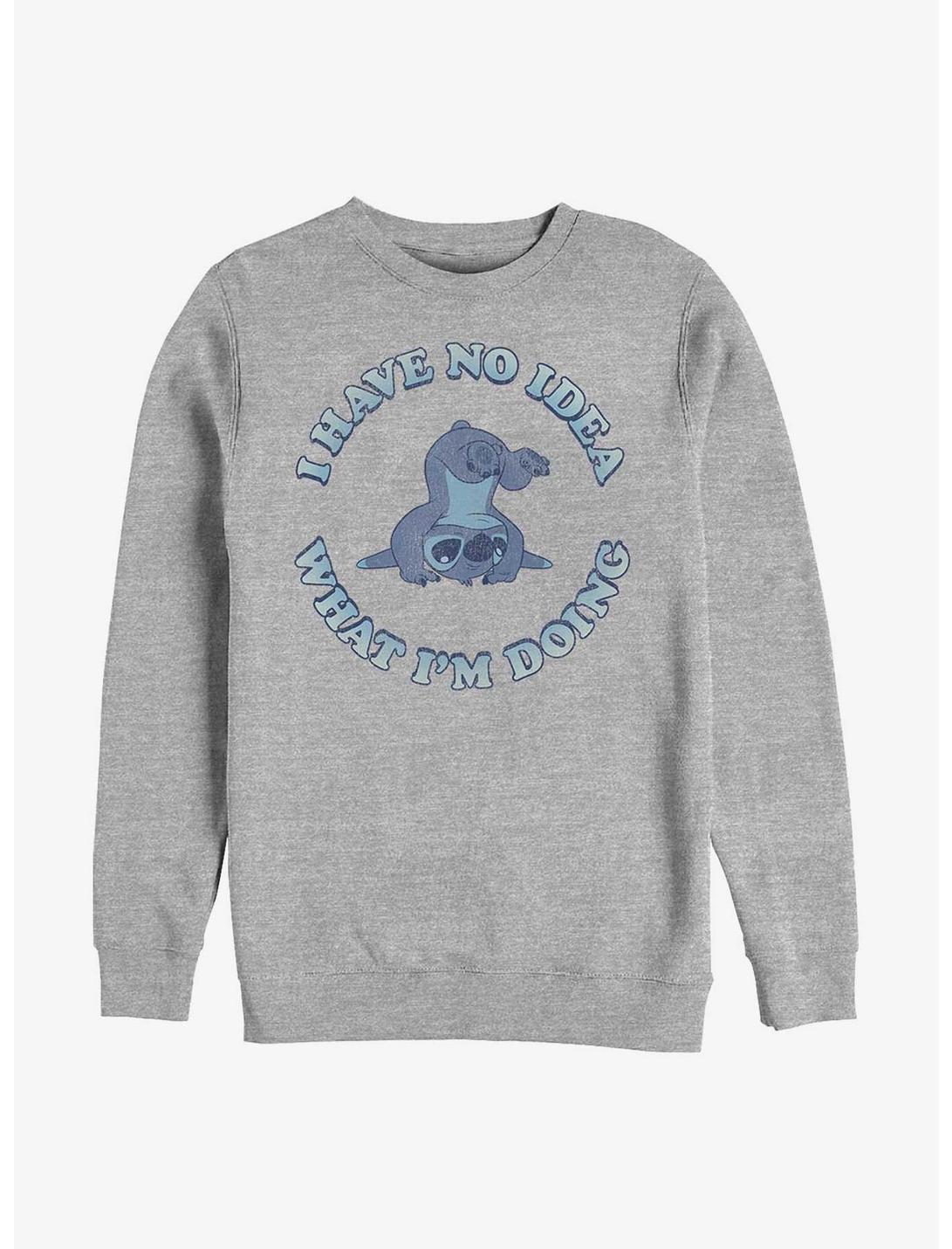 Disney Lilo & Stitch No Idea Crew Sweatshirt, ATH HTR, hi-res
