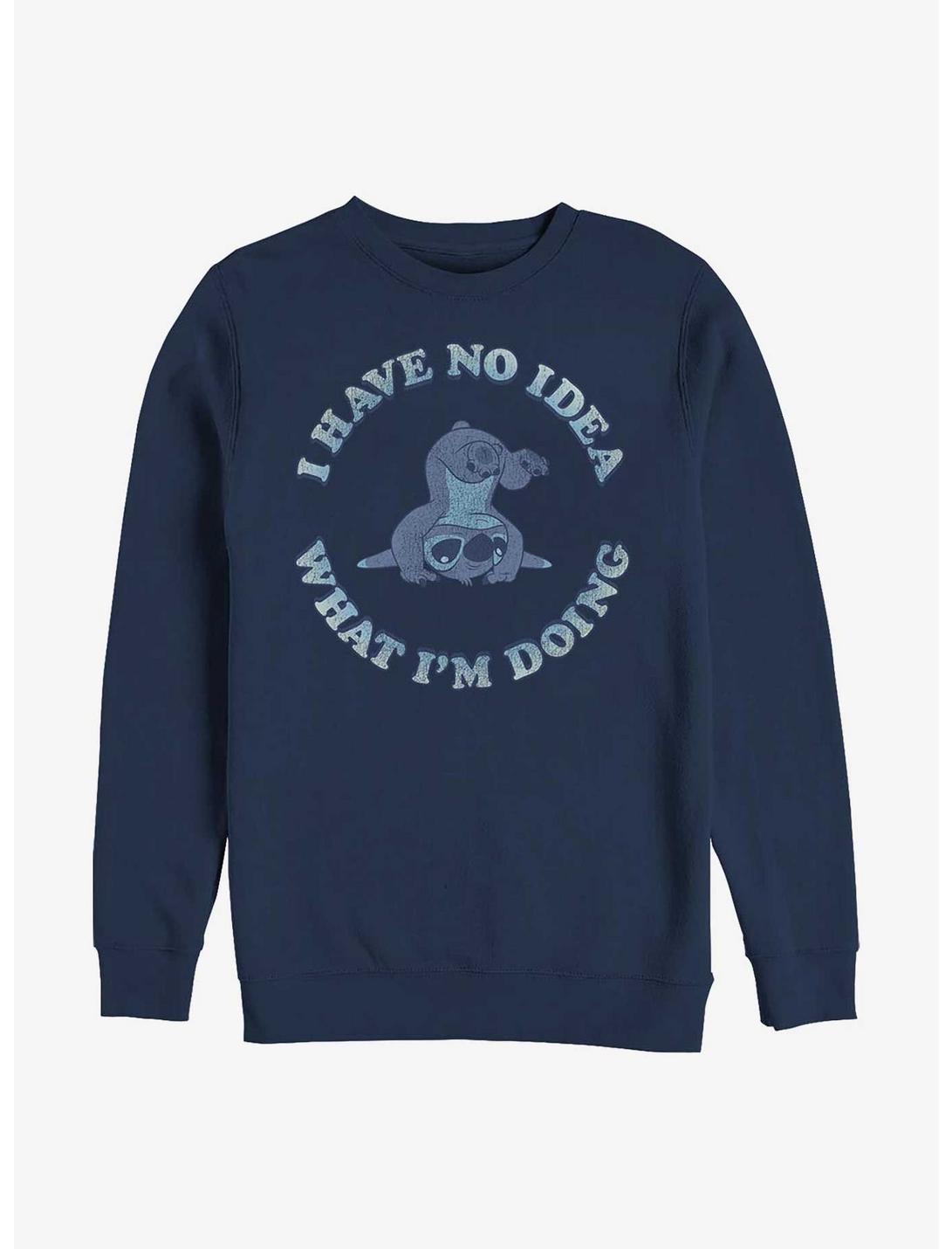 Disney Lilo & Stitch No Idea Crew Sweatshirt, NAVY, hi-res