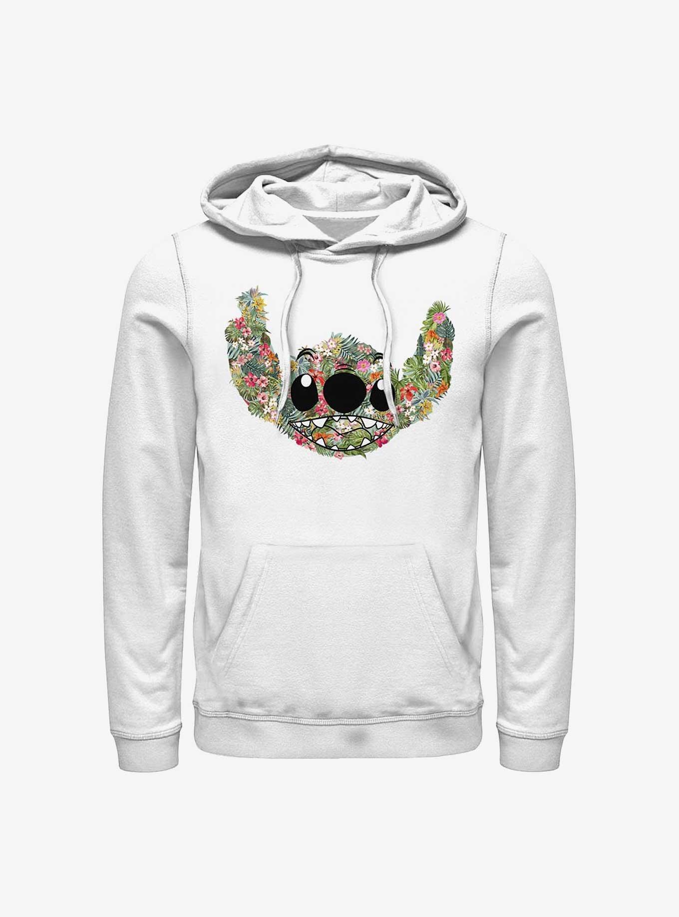 Disney Lilo & Stitch Floral Hoodie, WHITE, hi-res