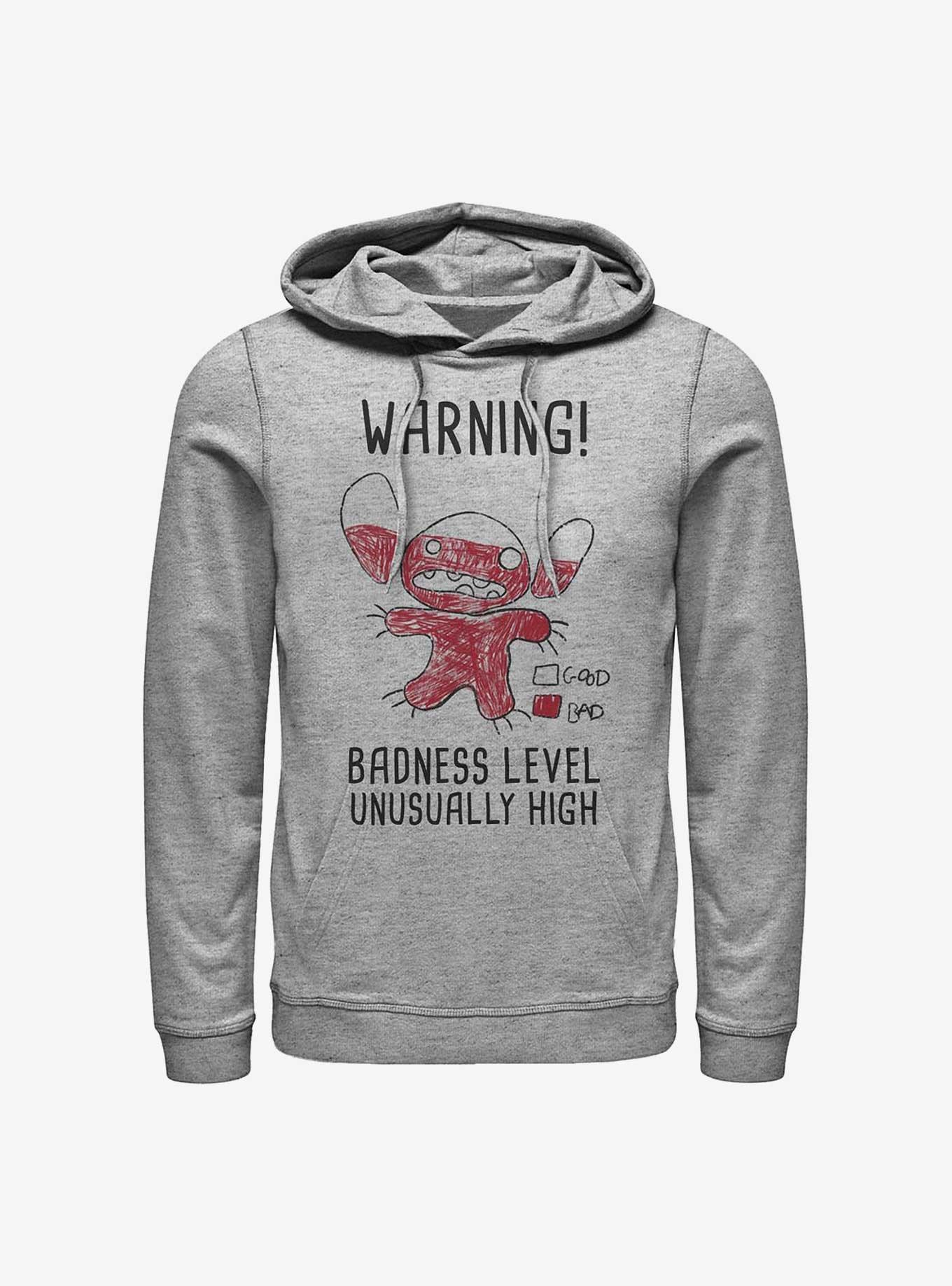 Disney Lilo & Stitch Warning Drawing Sitch Hoodie, ATH HTR, hi-res