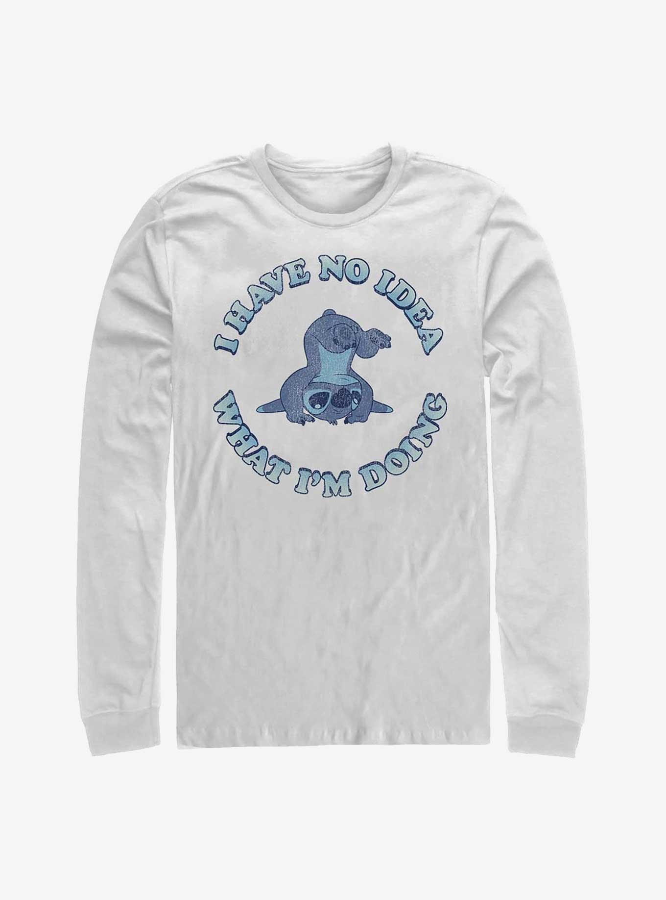 Disney Lilo & Stitch No Idea Long-Sleeve T-Shirt, WHITE, hi-res