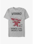 Disney Lilo & Stitch Warning Drawing Sitch T-Shirt, SILVER, hi-res