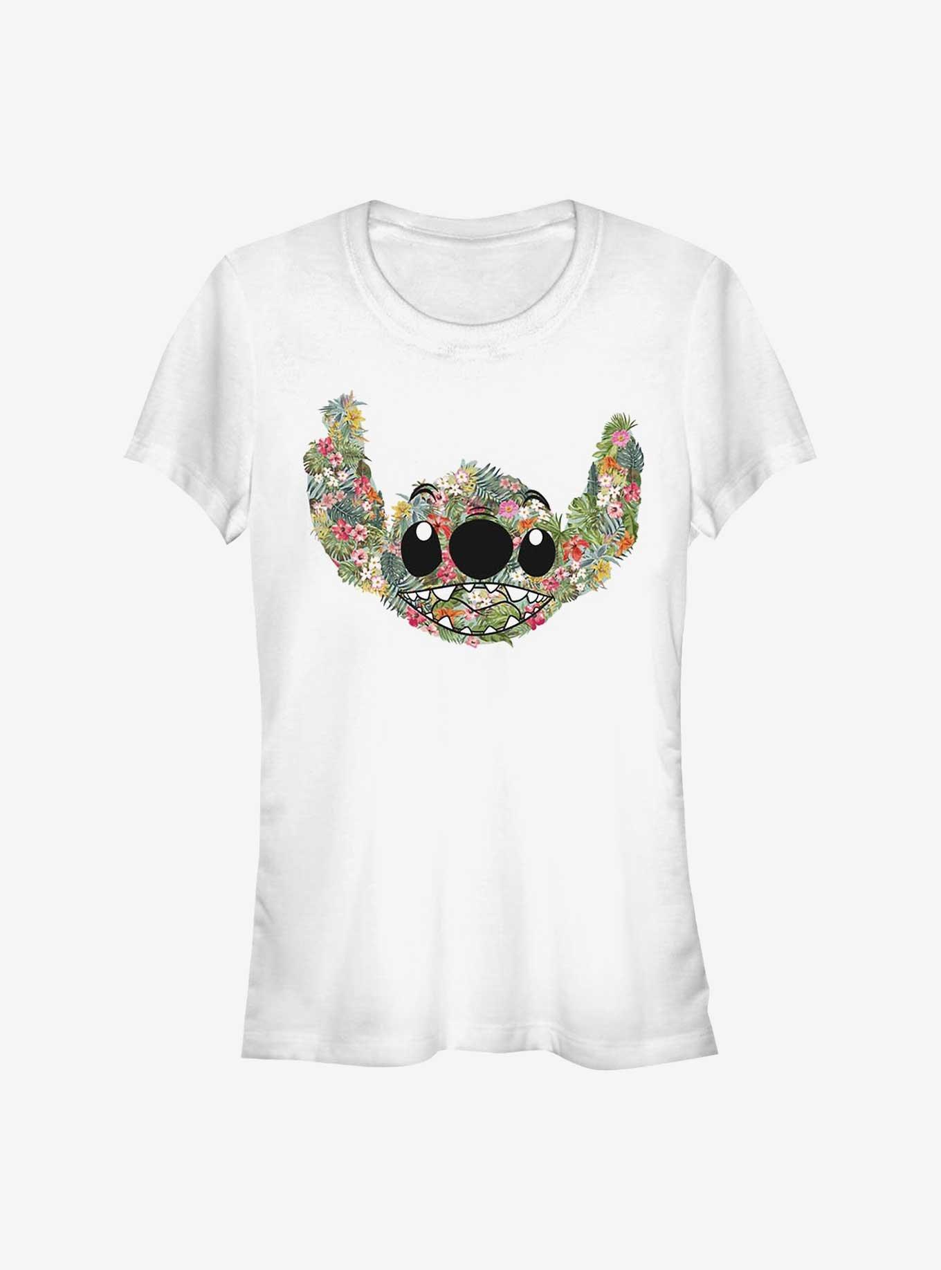 Disney Lilo & Stitch Floral Girls T-Shirt, WHITE, hi-res