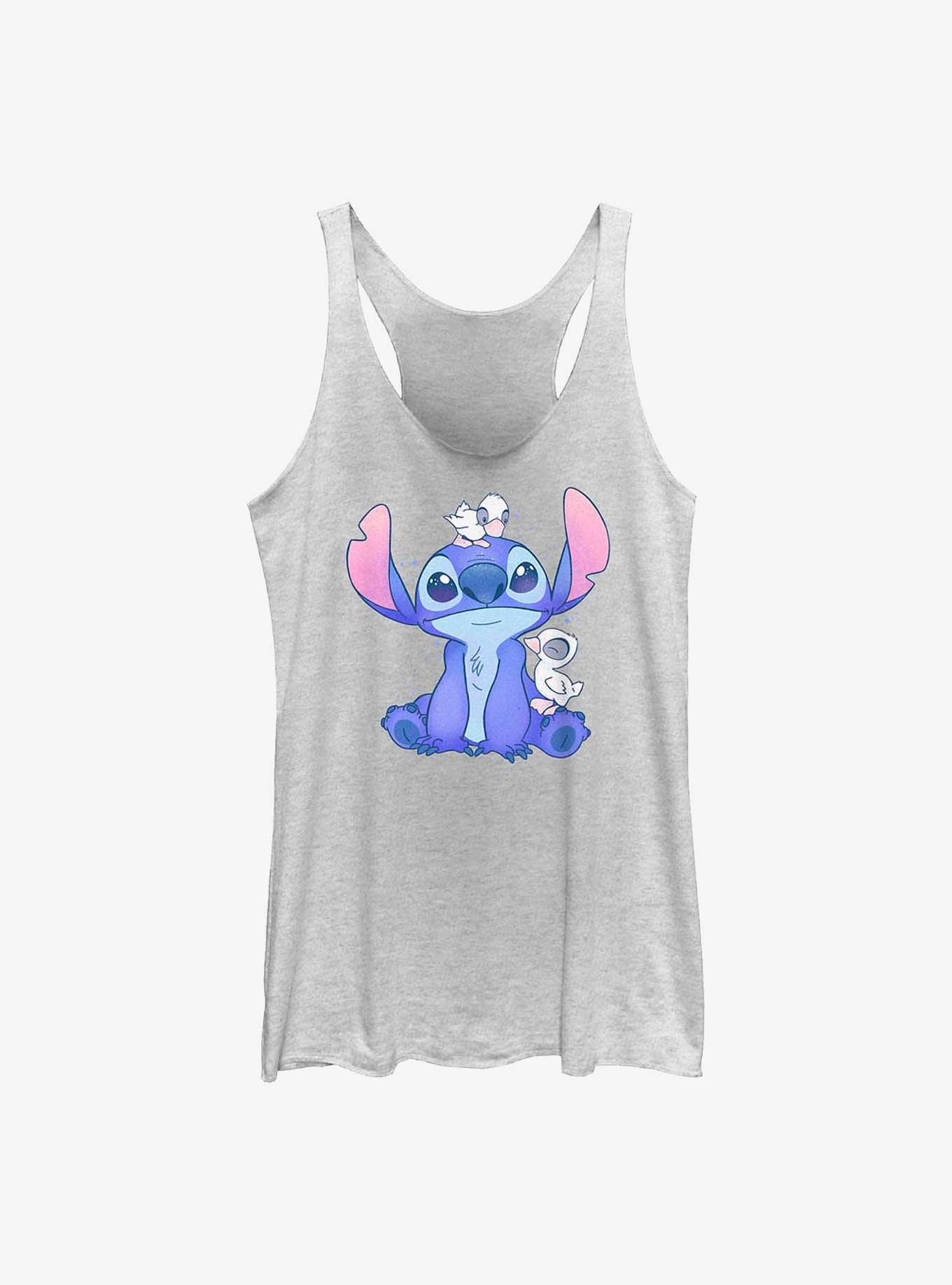 Disney Lilo & Stitch Cute Ducks Girls Tank, WHITE HTR, hi-res