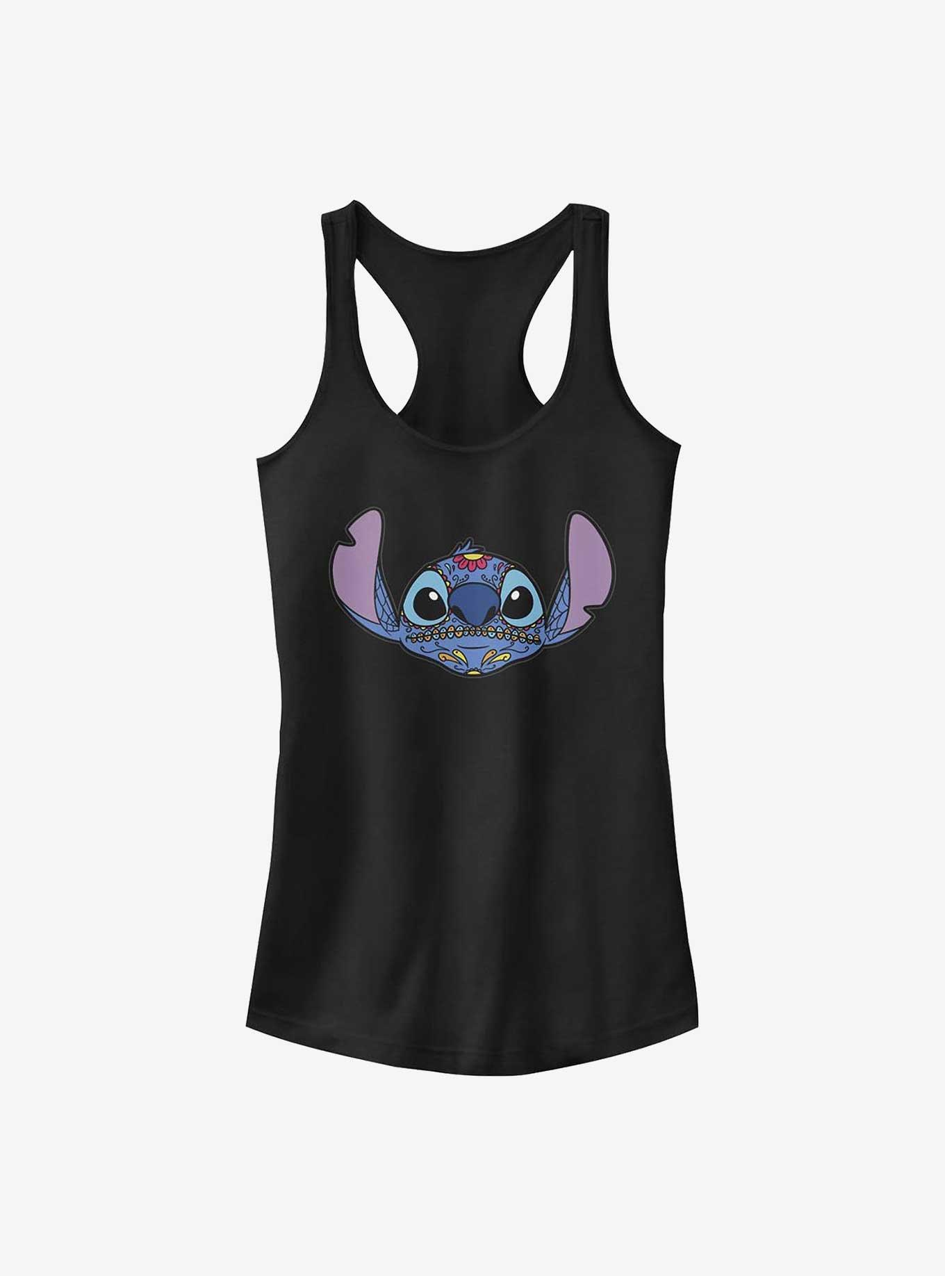 Disney Lilo & Stitch Sugar Skull Stitch Girls Tank, BLACK, hi-res