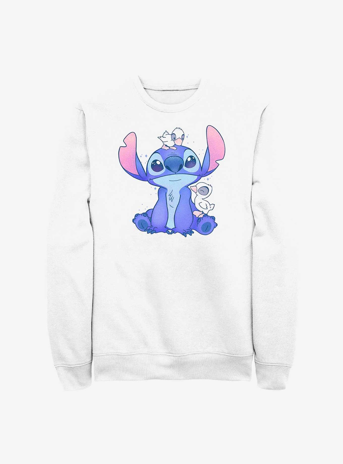 Disney Lilo & Stitch Cute Ducks Crew Sweatshirt, WHITE, hi-res