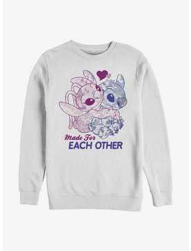 Disney Lilo & Stitch Made For Eachother Crew Sweatshirt, , hi-res