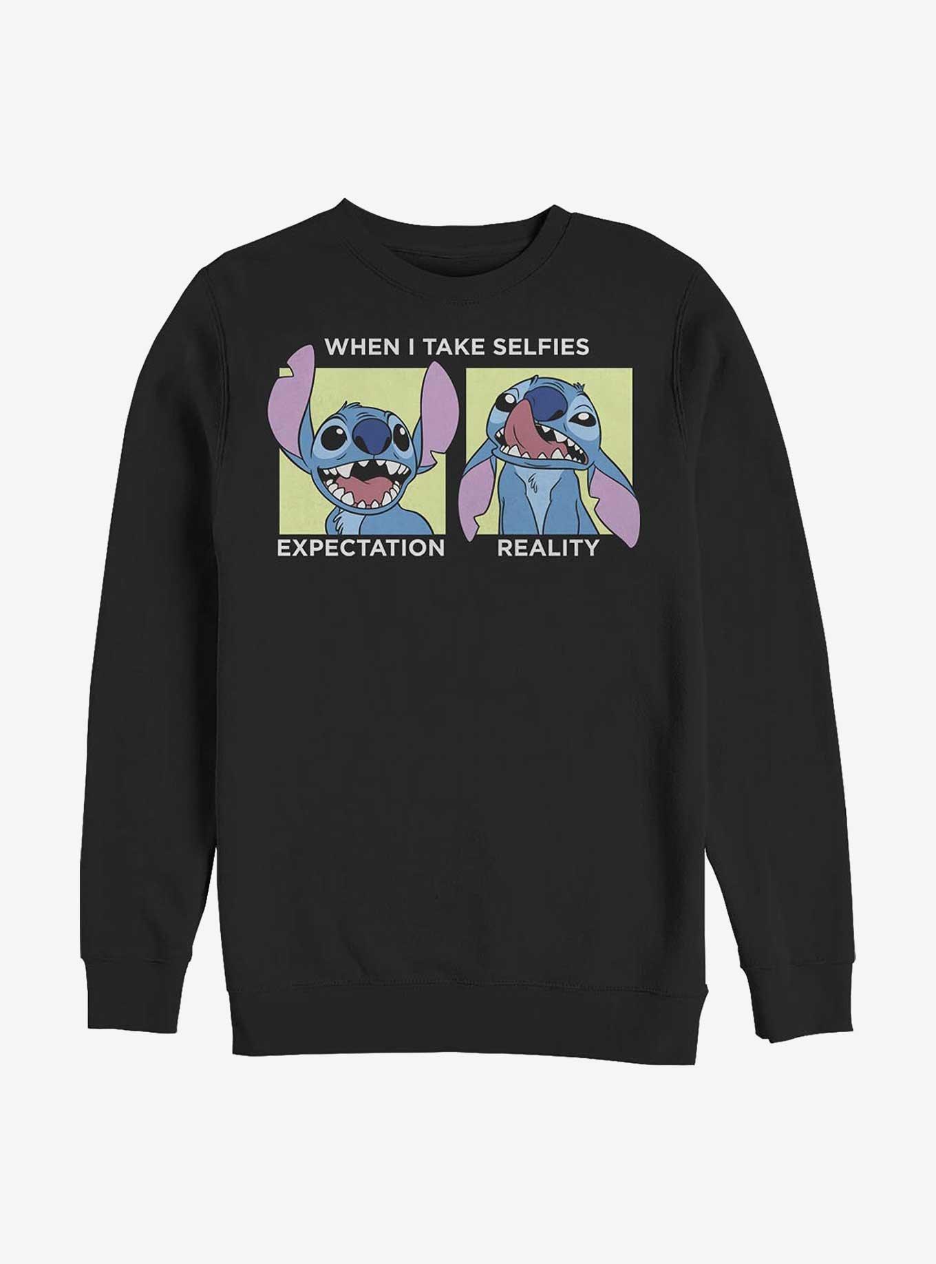 Disney Lilo & Stitch Selfie Crew Sweatshirt, BLACK, hi-res