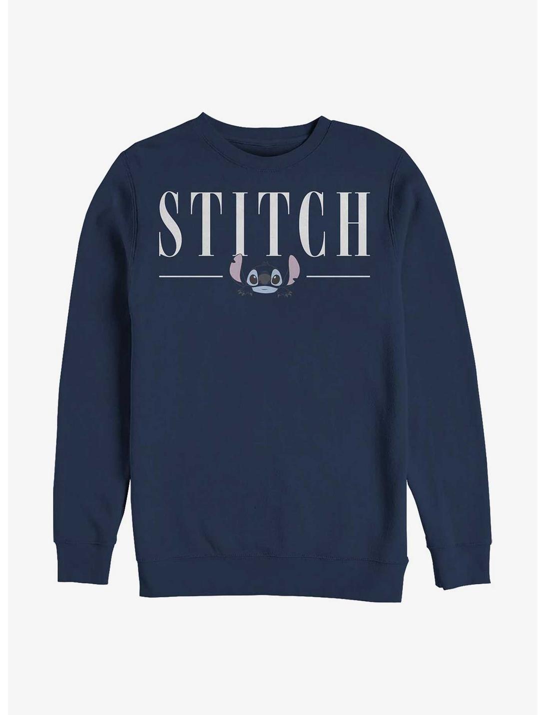 Disney Lilo & Stitch Title Crew Sweatshirt, NAVY, hi-res