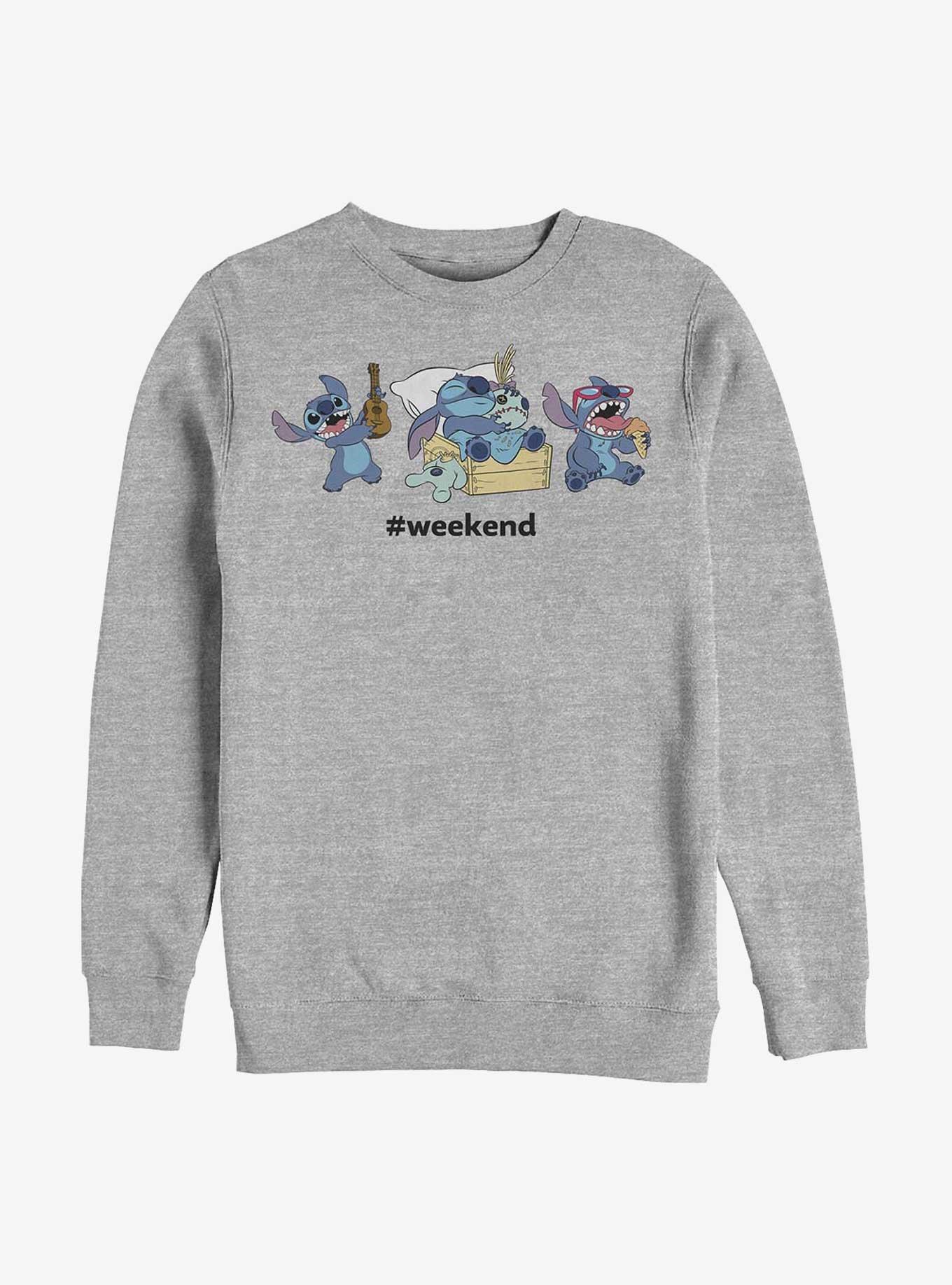 Disney Lilo & Stitch Weekend Crew Sweatshirt, ATH HTR, hi-res