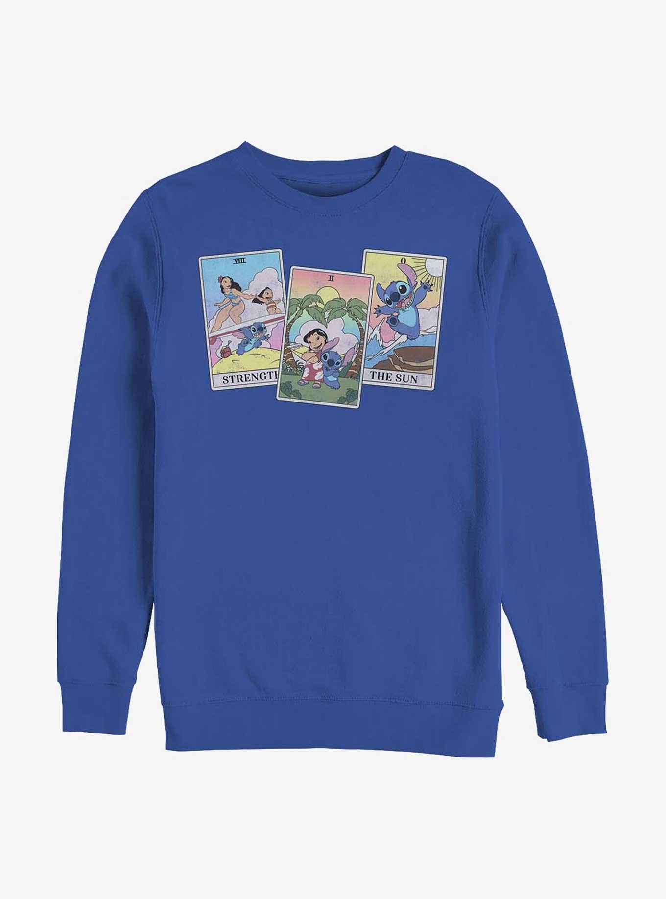 Disney Lilo & Stitch Tarot Cards Crew Sweatshirt, ROYAL, hi-res
