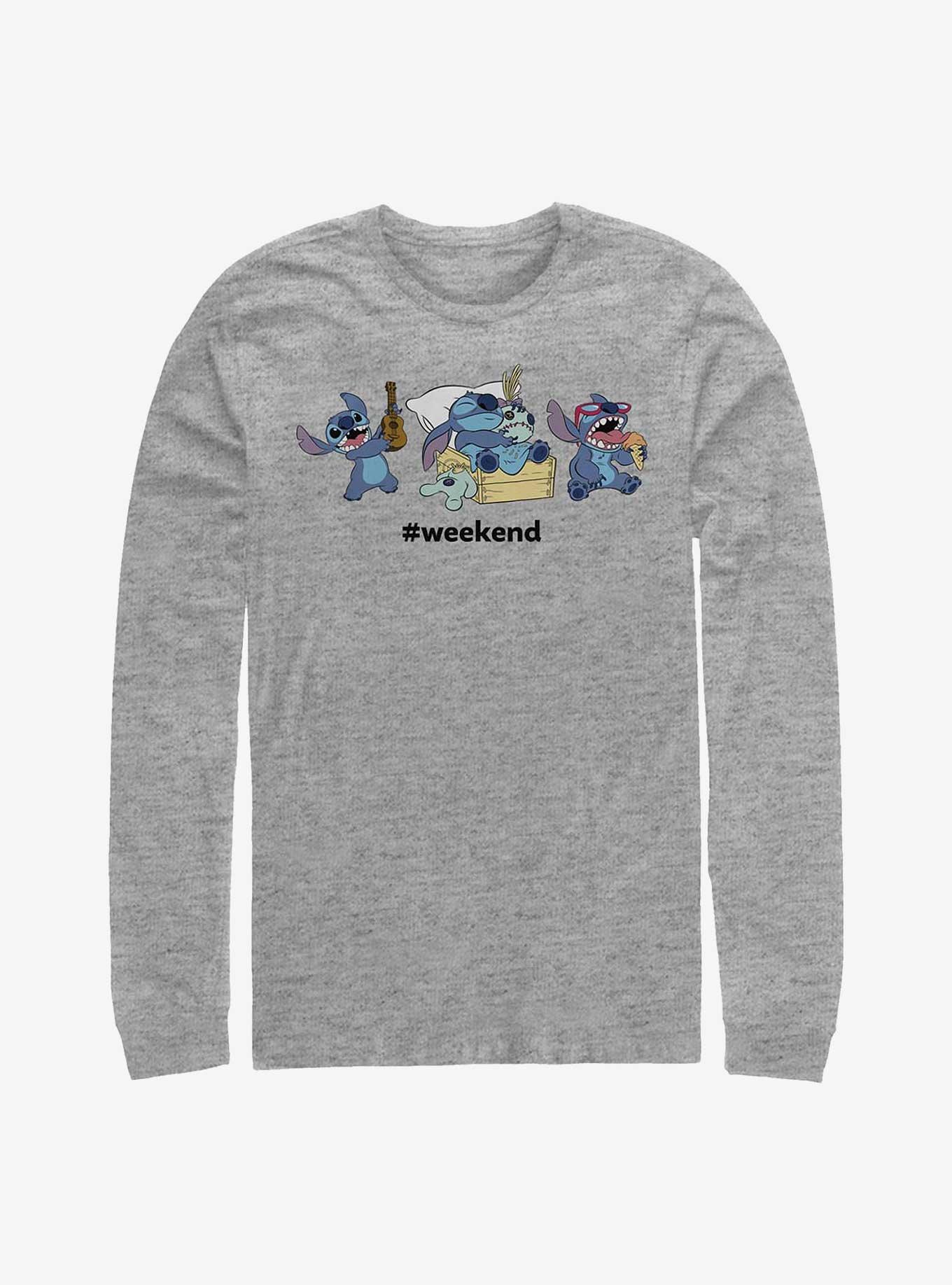 Disney Lilo & Stitch Weekend Long-Sleeve T-Shirt, ATH HTR, hi-res
