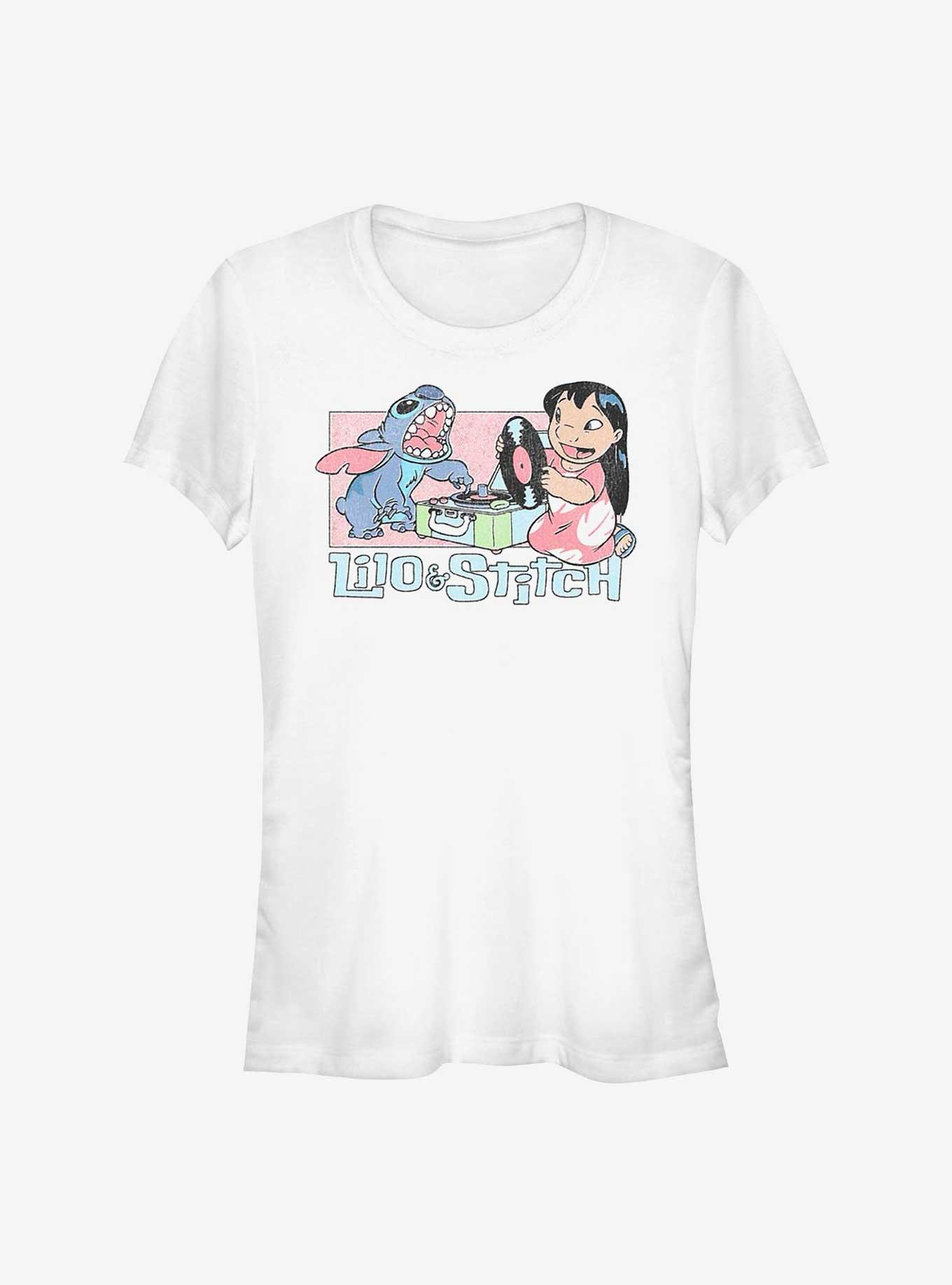 Disney Lilo & Stitch Duo Records Girls T-Shirt, WHITE, hi-res