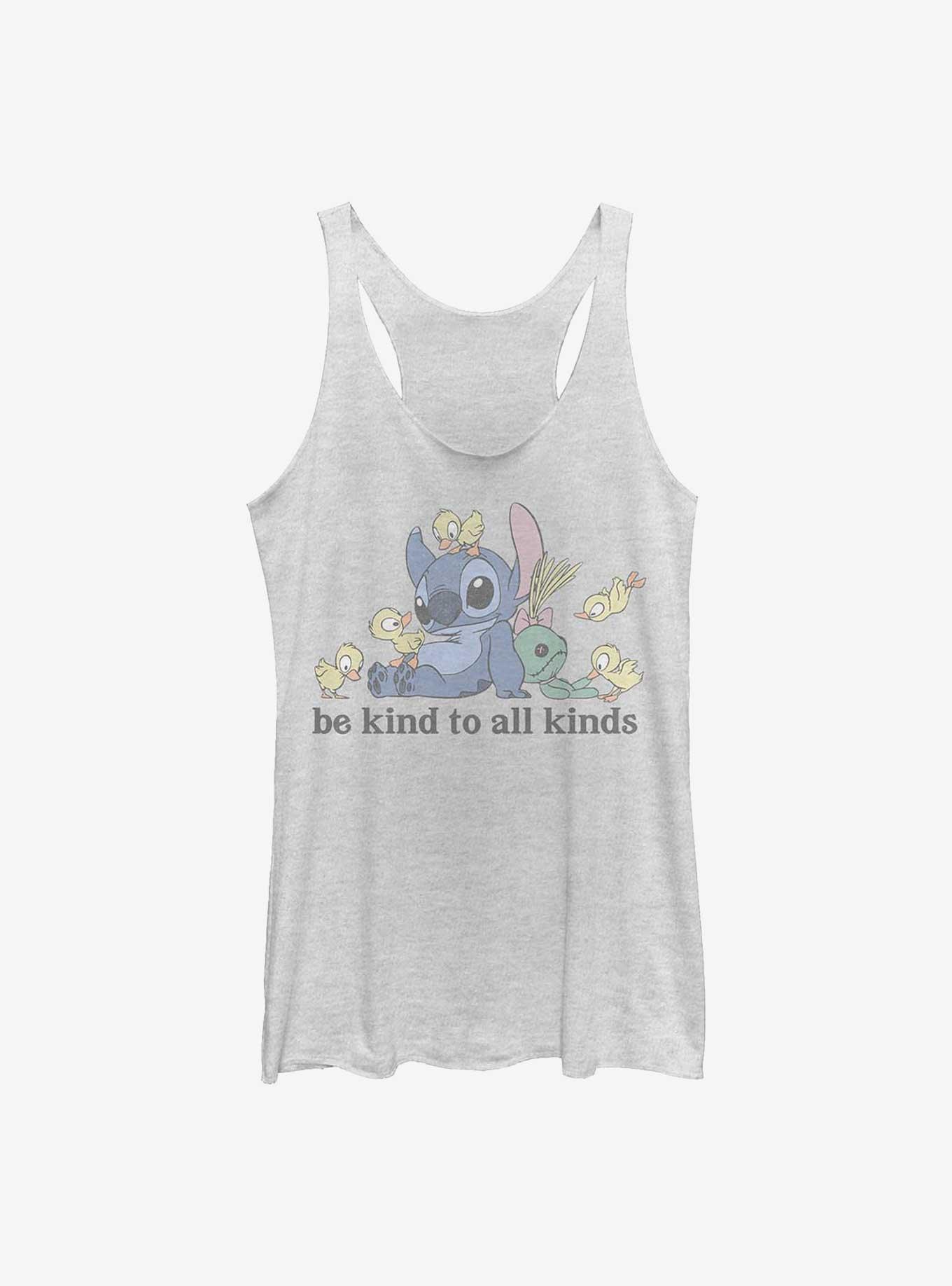 Disney Lilo & Stitch Be Kind To All Kinds Girls Tank, WHITE HTR, hi-res