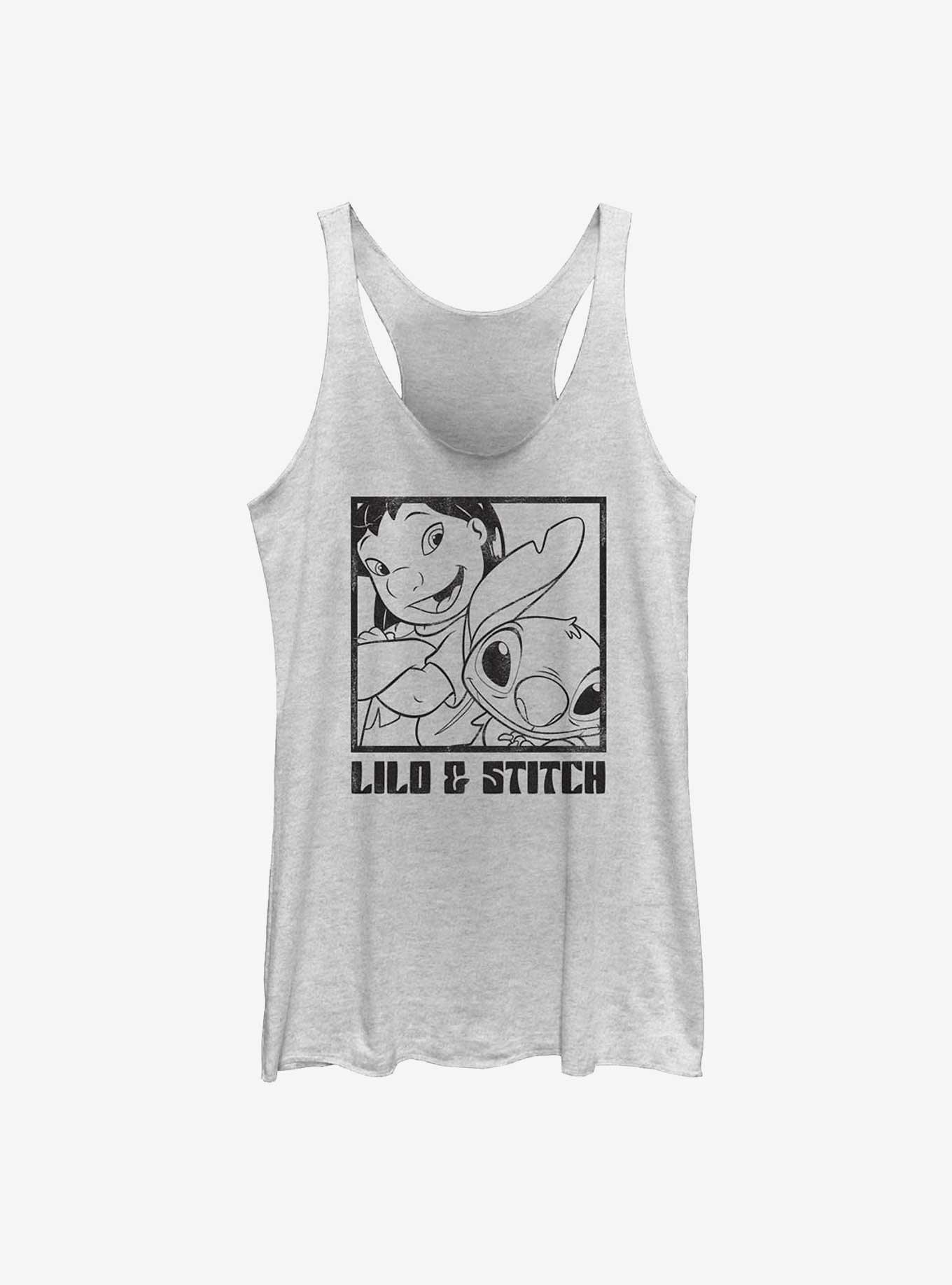 Disney Lilo & Stitch Photo Shot Snap Girls Tank, WHITE HTR, hi-res