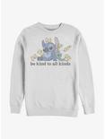 Disney Lilo & Stitch Be Kind To All Kinds Crew Sweatshirt, WHITE, hi-res