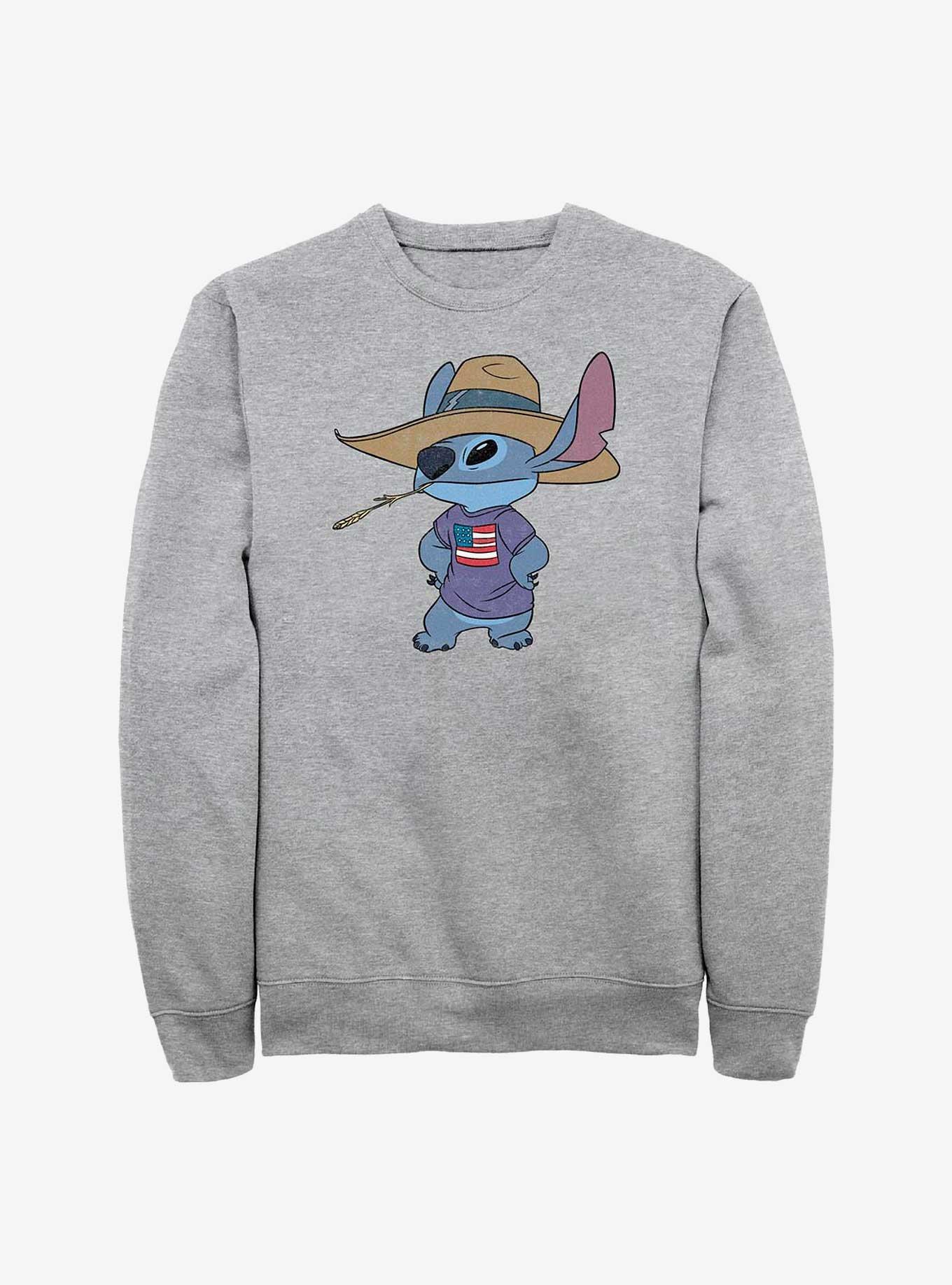 Disney Lilo & Stitch Howdy Stitch Crew Sweatshirt, ATH HTR, hi-res
