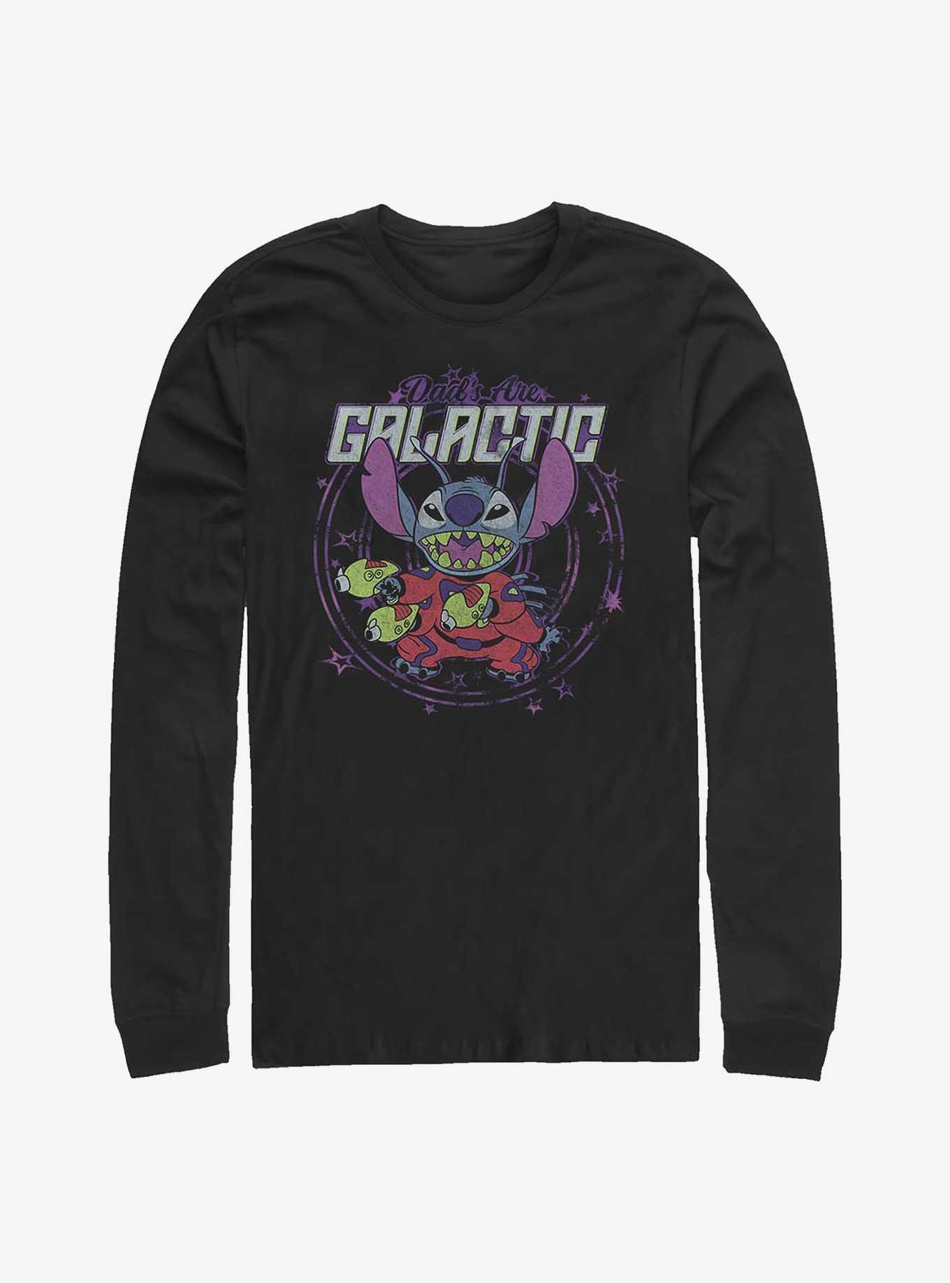 Disney Lilo & Stitch Dad's Are Galactic Long-Sleeve T-Shirt, BLACK, hi-res