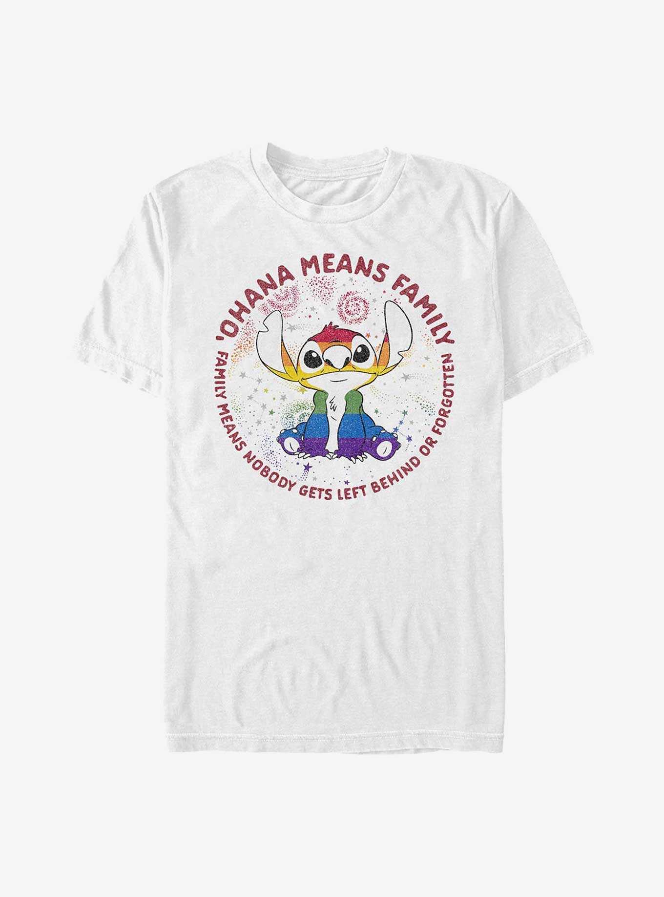 Disney Stitch Ohana Means Family Rainbow Pride T-Shirt, , hi-res