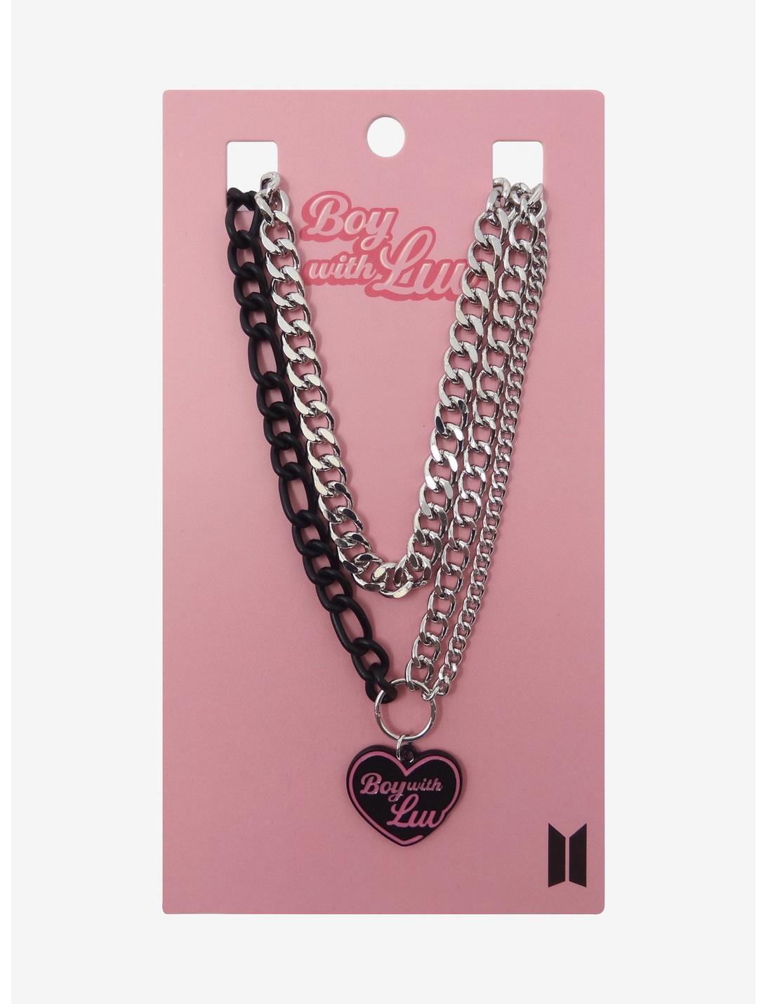 BTS Boy With Luv Chunky Chain Necklace Set, , hi-res
