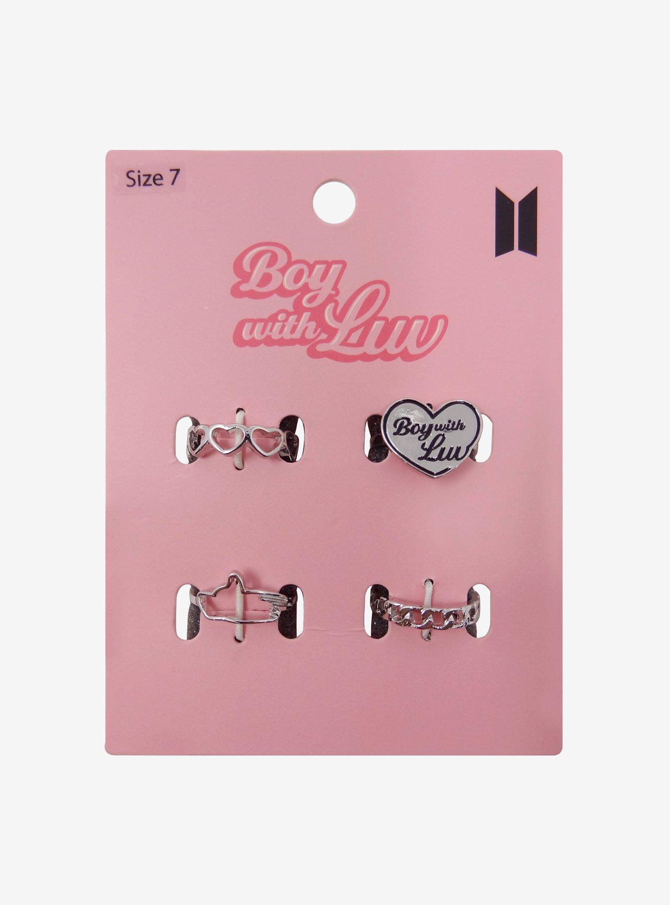 BTS Boy With Luv Symbols Ring Set, , hi-res