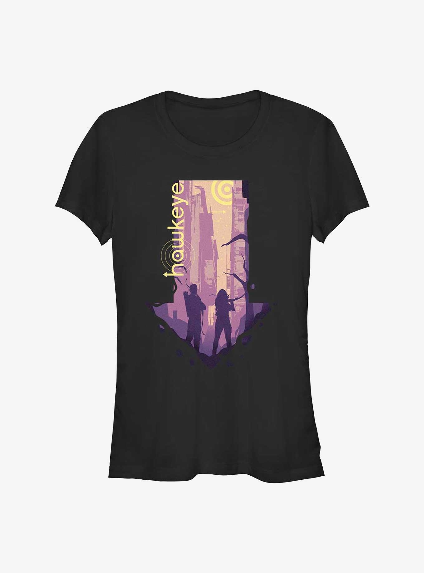 Marvel Hawkeye Cityscape Arrow Outline Girls T-Shirt, , hi-res