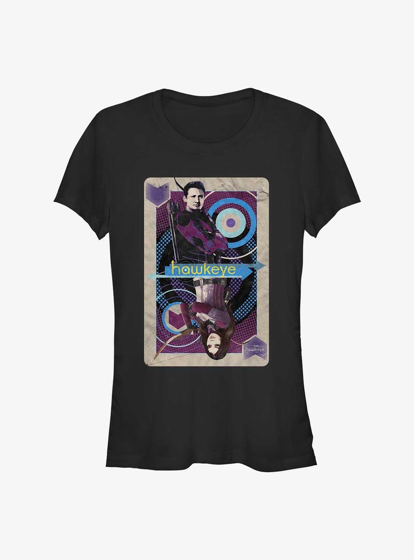 Marvel Hawkeye Team Cards Girls T-Shirt, BLACK, hi-res