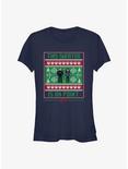 Marvel Hawkeye This Holiday Sweater Is On Point Girls T-Shirt, NAVY, hi-res