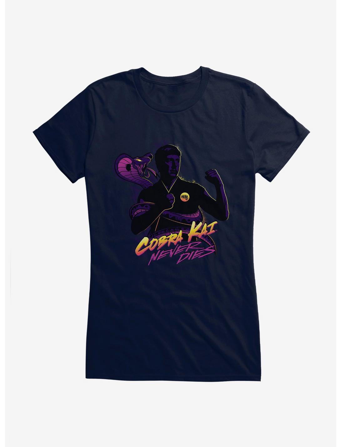 Cobra Kai Never Dies Fist Girls T-Shirt, NAVY, hi-res