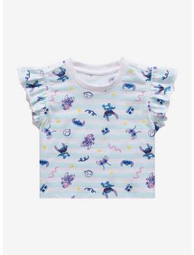 Disney Lilo & Stitch: The Series Stitch & Angel Allover Print Toddler Ruffle T-Shirt - BoxLunch Exclusive, , hi-res