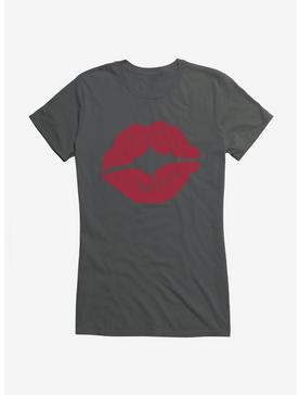 Square Enix Red Lips Girls T-Shirt, CHARCOAL, hi-res
