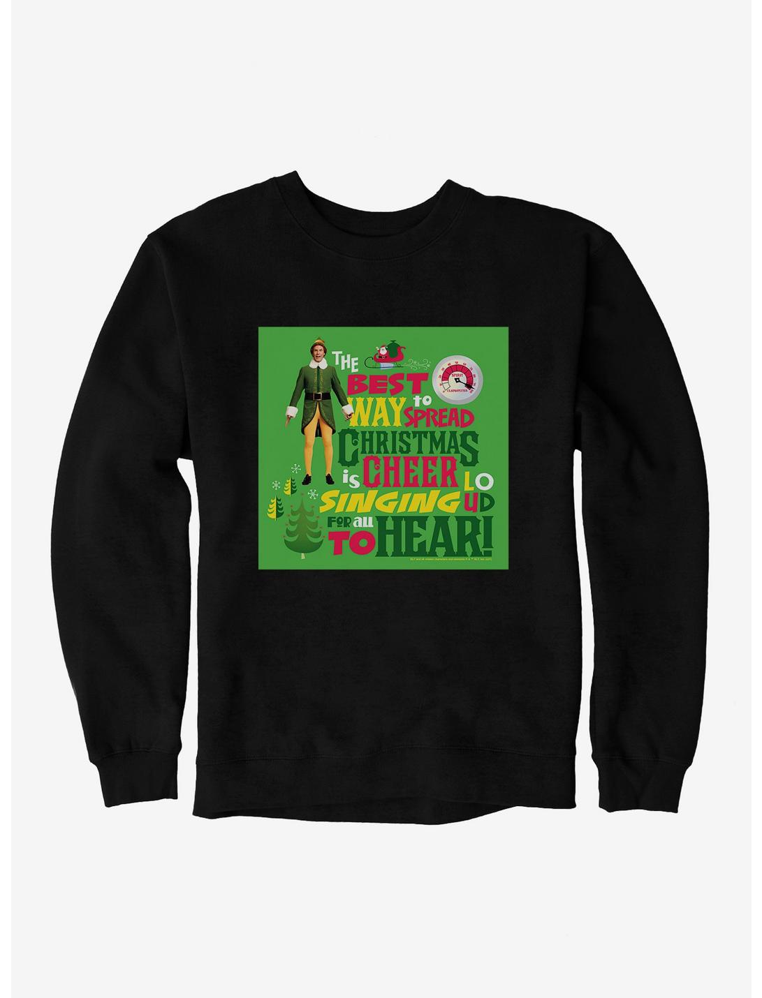 Elf Best Way To Spread Christmas Cheer Sweatshirt, BLACK, hi-res