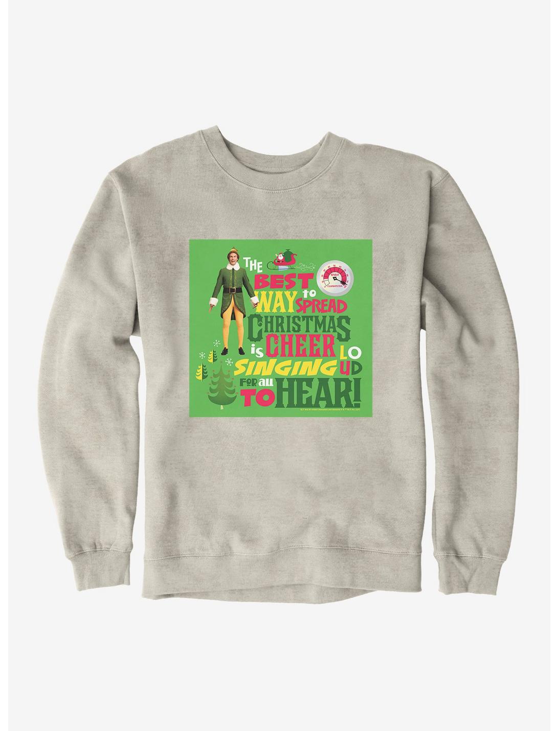 Elf Best Way To Spread Christmas Cheer Sweatshirt, OATMEAL HEATHER, hi-res