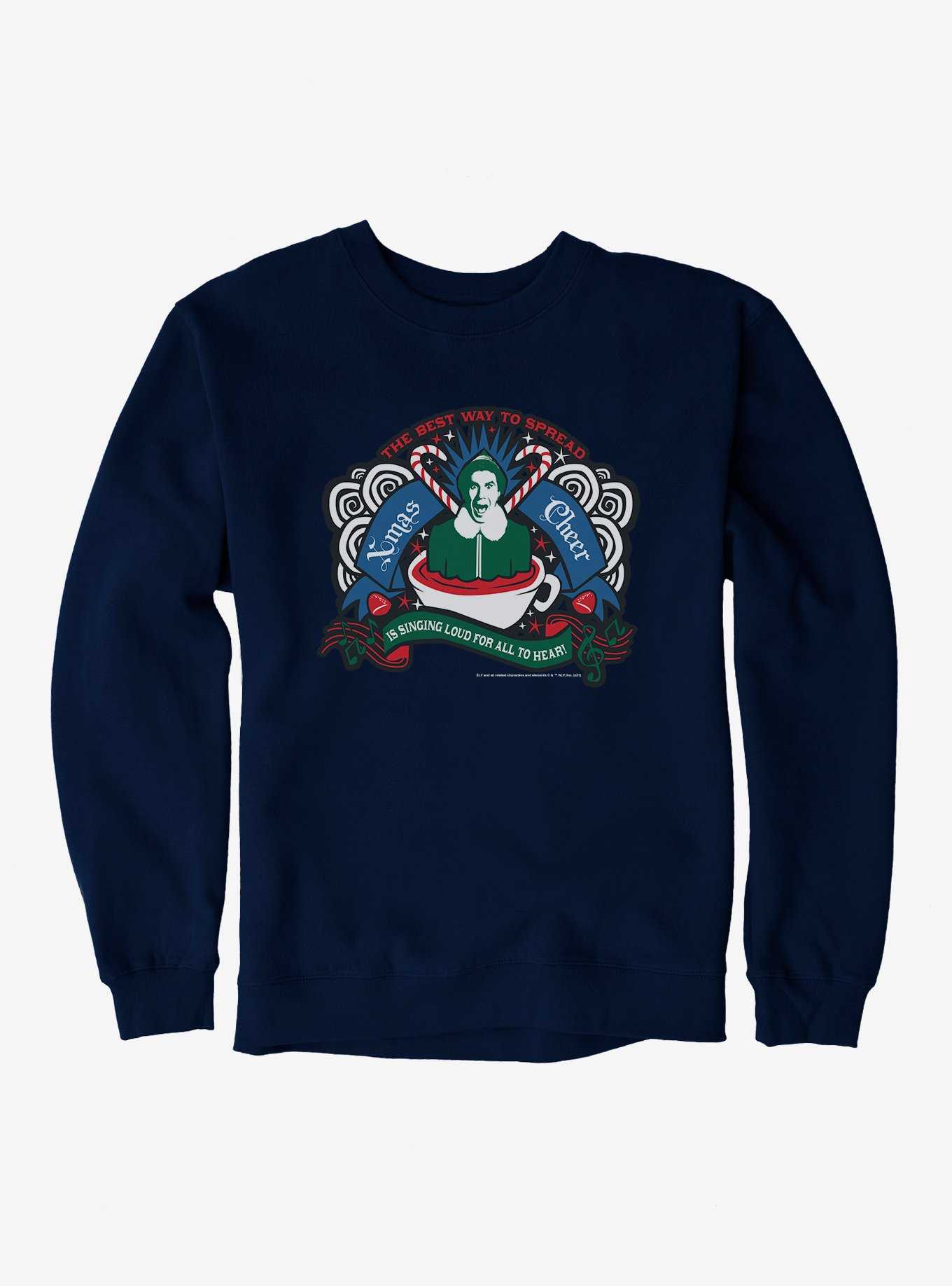 Elf Buddy Christmas Cheer Dark Sweatshirt, , hi-res
