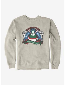 Elf Buddy Christmas Cheer Dark Sweatshirt, OATMEAL HEATHER, hi-res