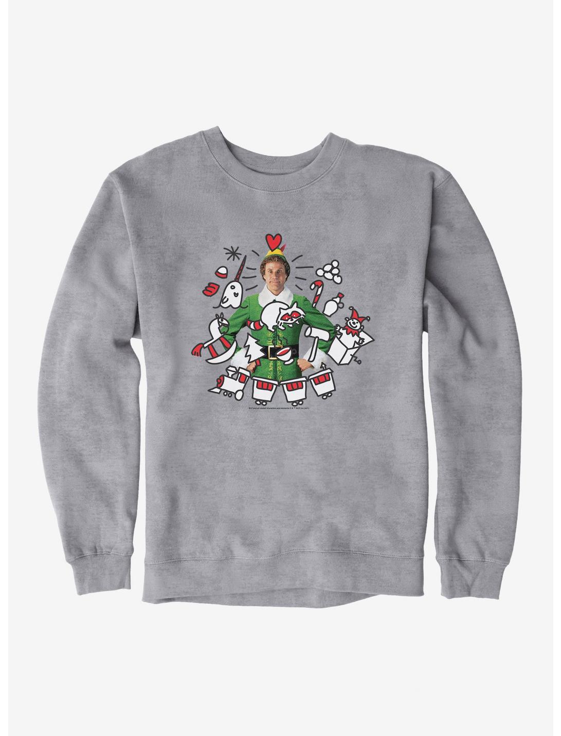 Elf Buddy With Holiday Icons Sweatshirt, , hi-res