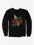 Elf Omg Santa's Coming Sweatshirt, BLACK, hi-res