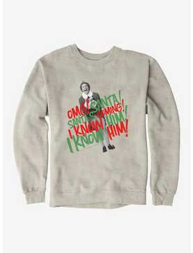Elf Omg Santa's Coming Sweatshirt, OATMEAL HEATHER, hi-res