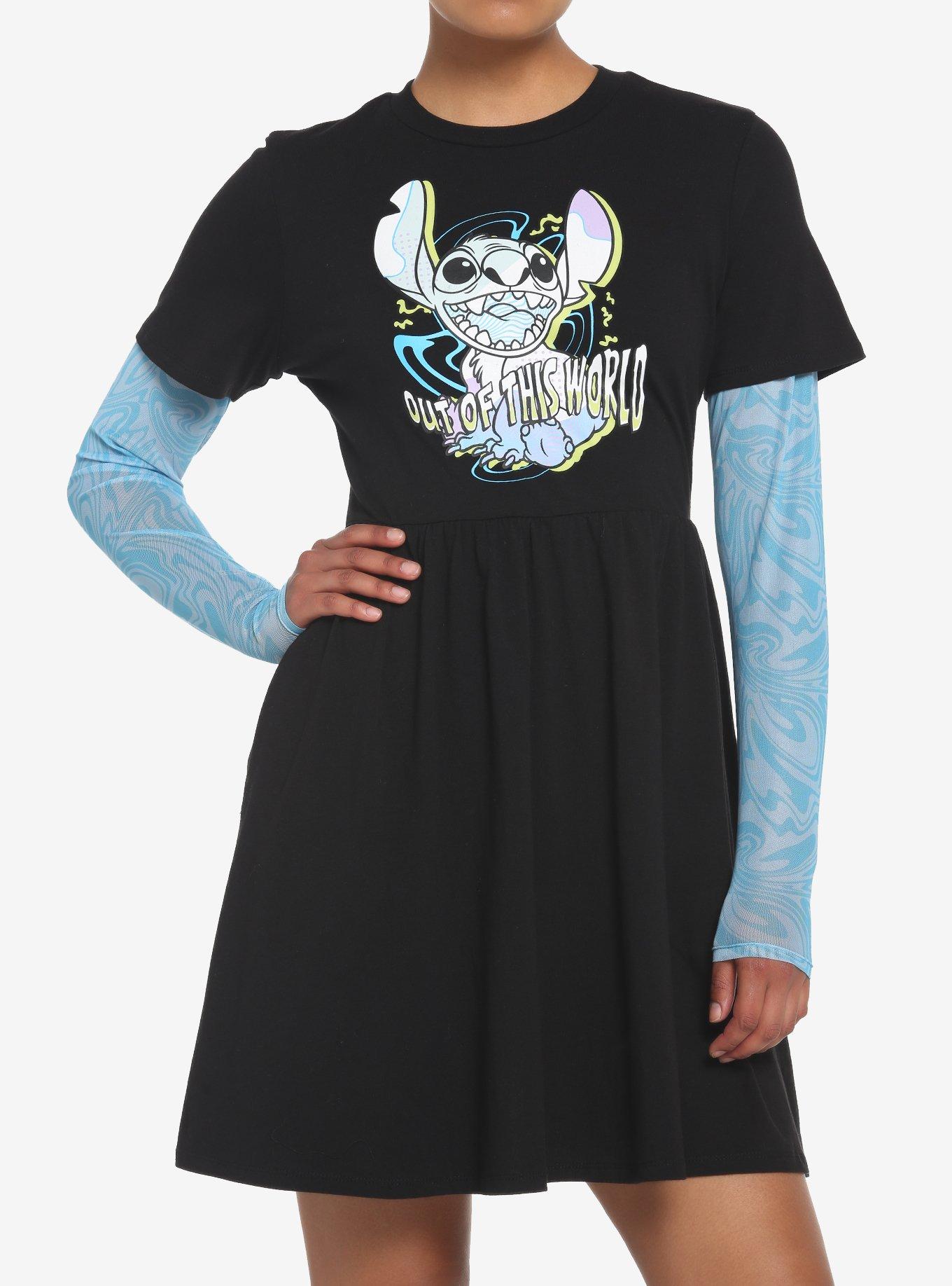 Her Universe Disney Lilo & Stitch Trippy Mesh Twofer Dress, MULTI, hi-res