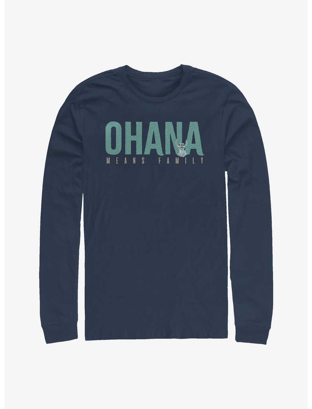 Disney Lilo & Stitch Ohana Bold Long-Sleeve T-Shirt, NAVY, hi-res
