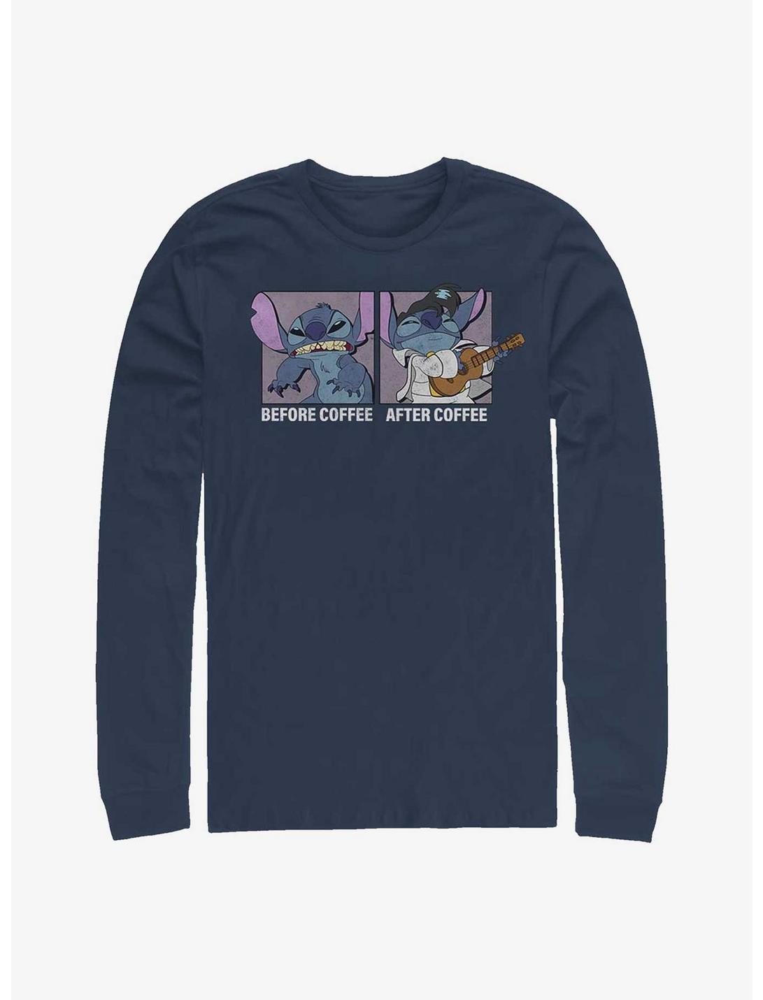 Disney Lilo & Stitch Coffee Long-Sleeve T-Shirt, NAVY, hi-res