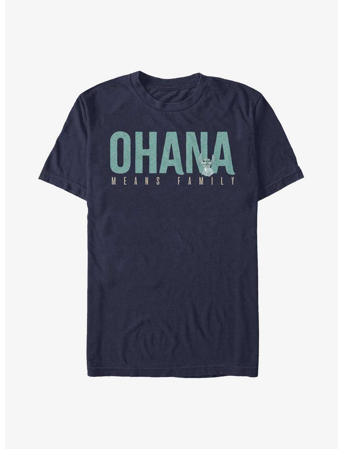 Disney Lilo & Stitch Ohana Bold T-Shirt, NAVY, hi-res