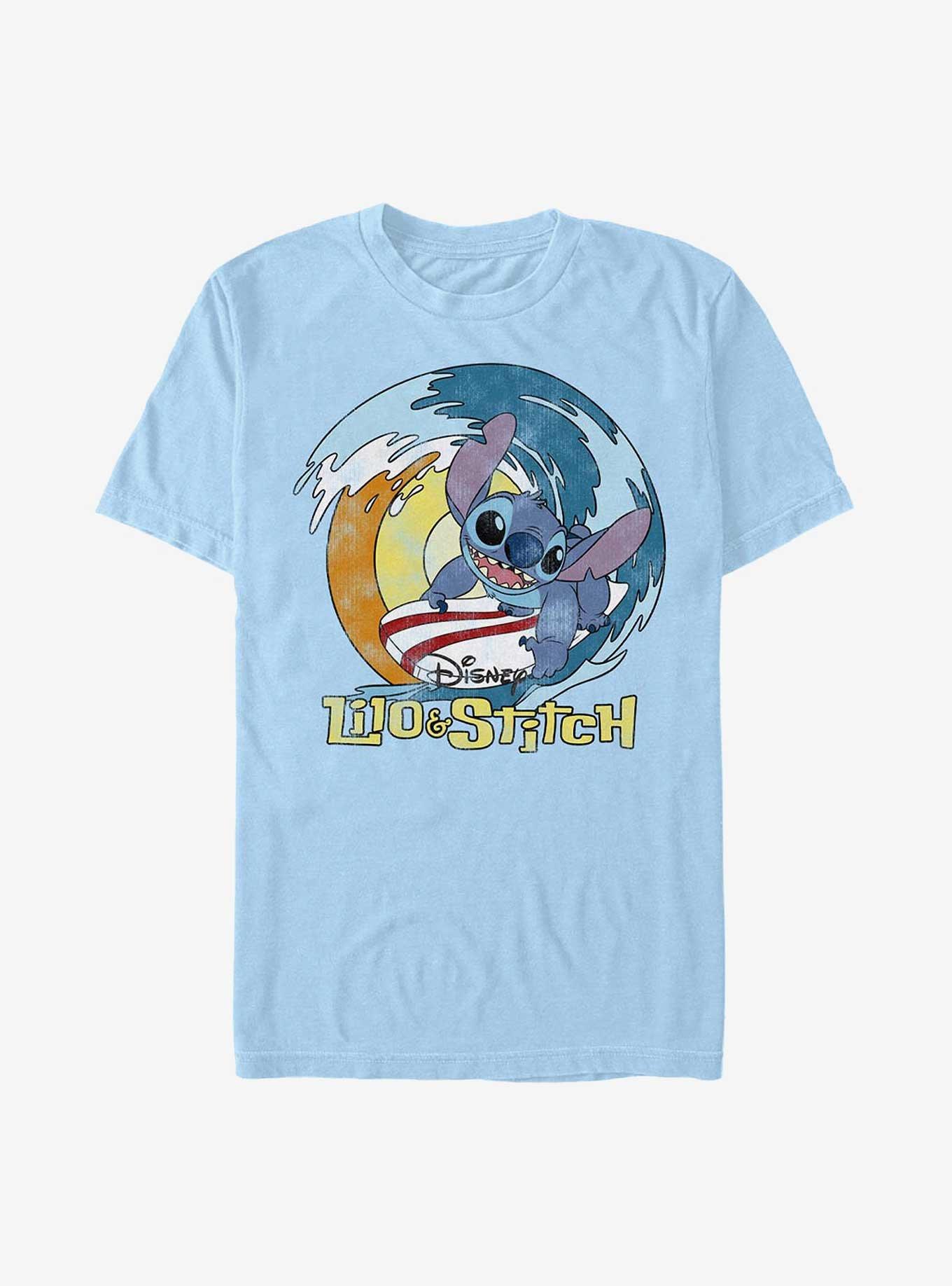 T-SHIRT LILO & STITCH SURFEUR © DISNEY - Bleu ciel