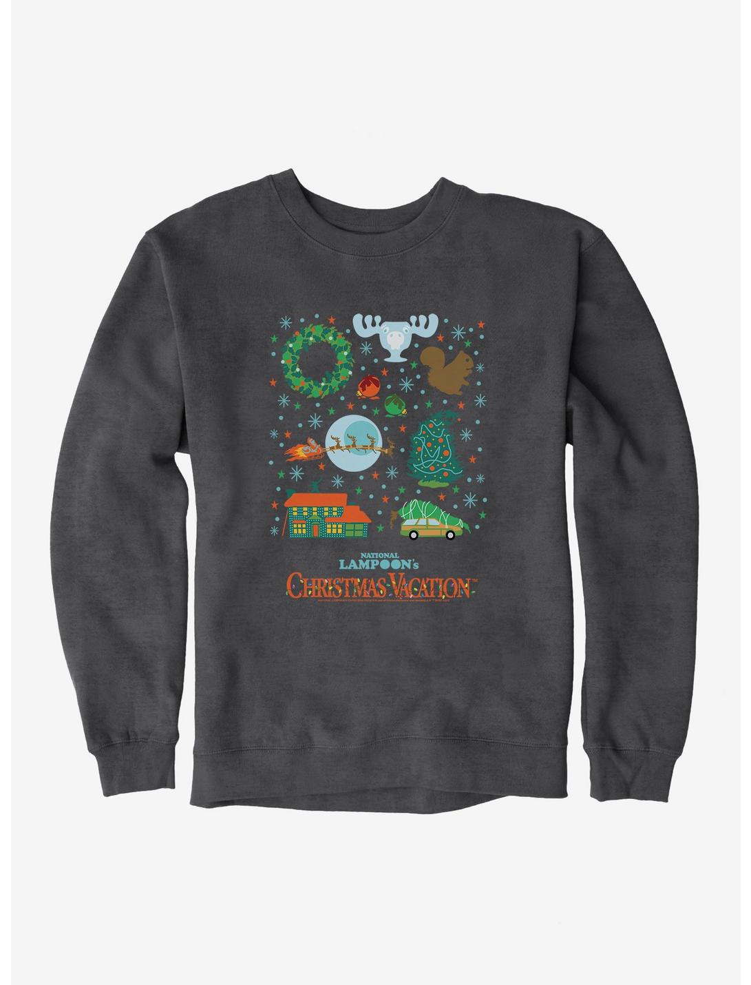 Christmas Vacation Icons Sweatshirt, CHARCOAL HEATHER, hi-res