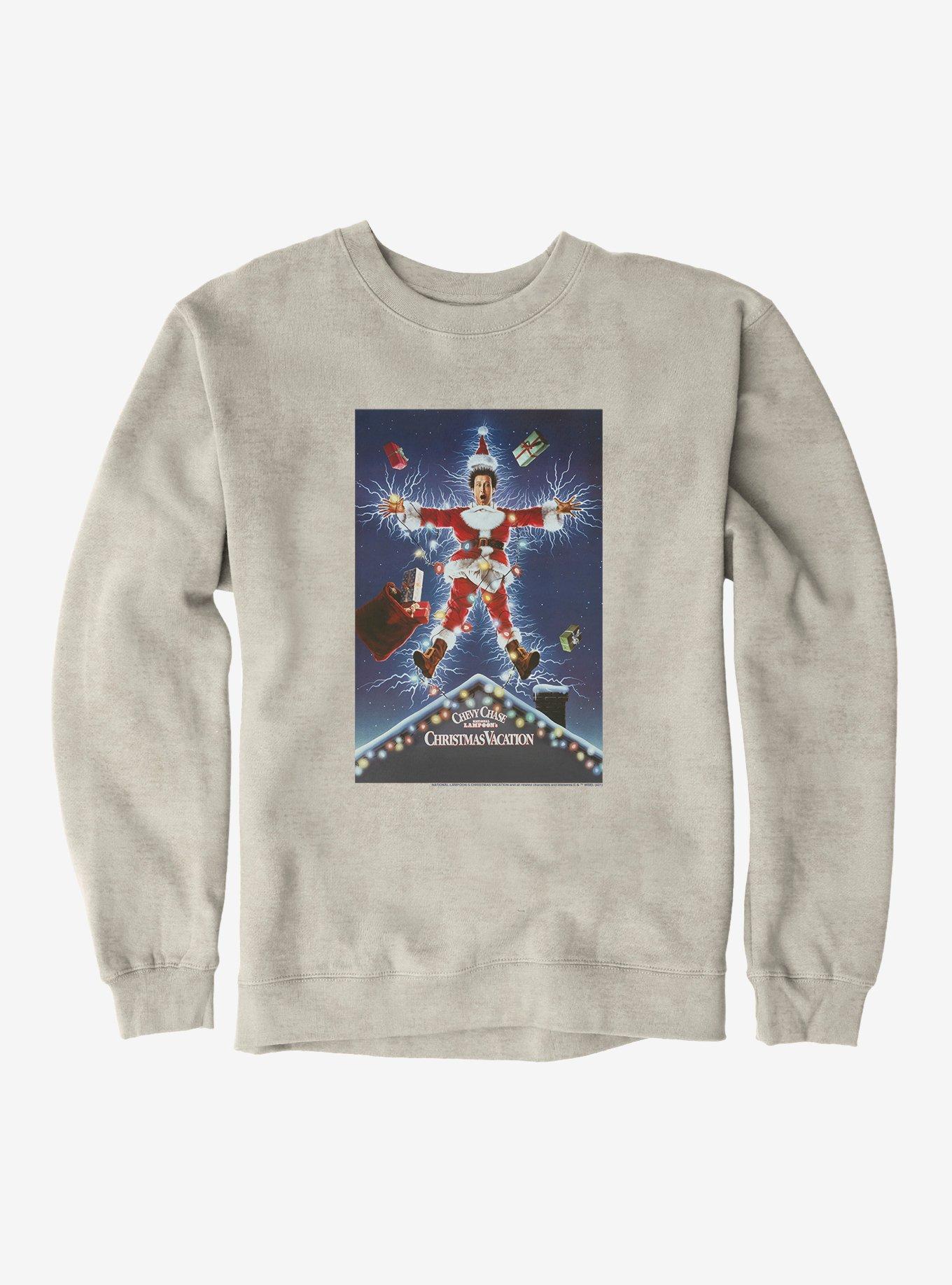 Christmas Vacation Movie Poster Sweatshirt, OATMEAL HEATHER, hi-res