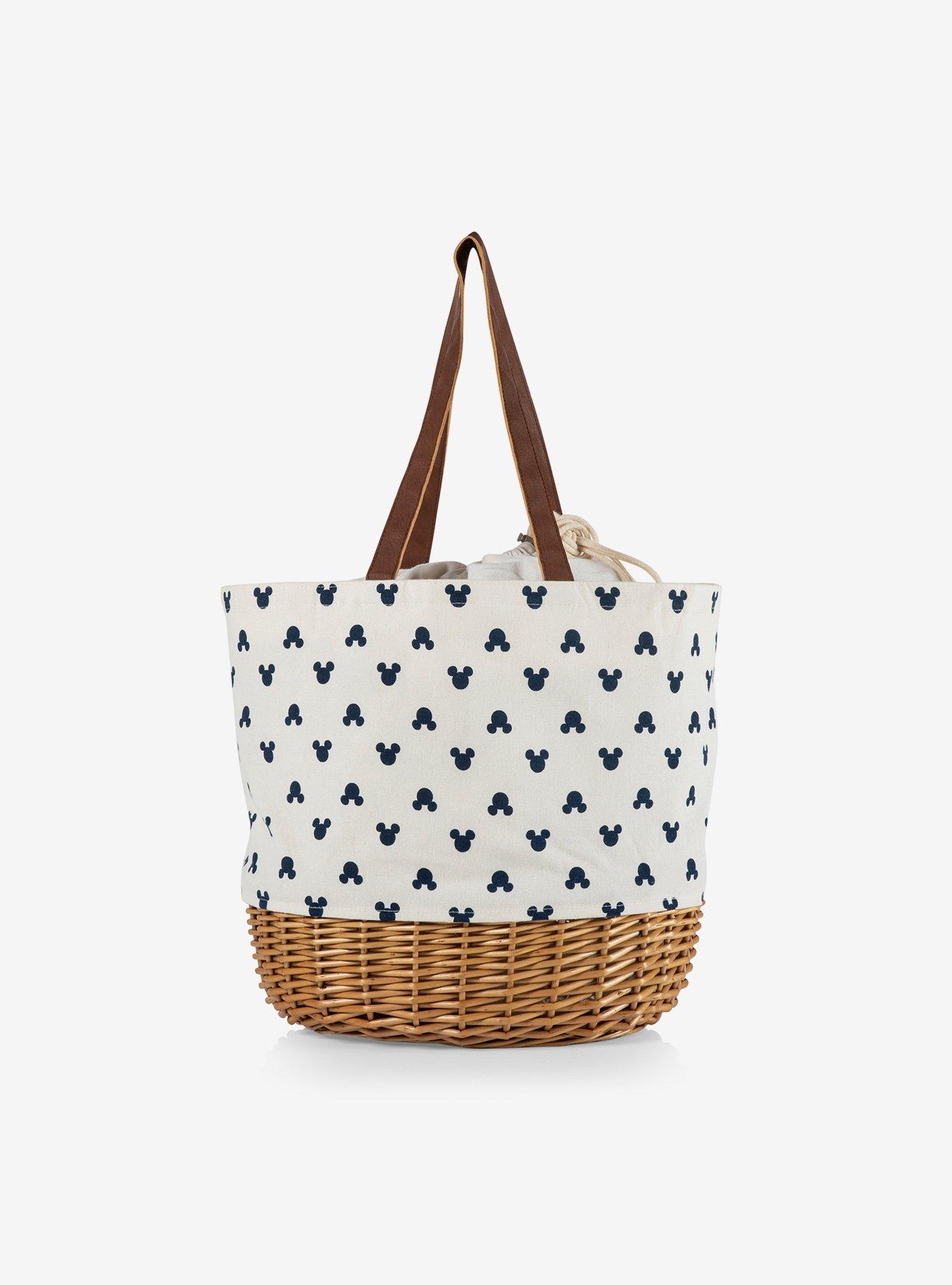 Disney Mickey Mouse Classic Mickey Silhouette Canvas Willow Basket Tote, , hi-res