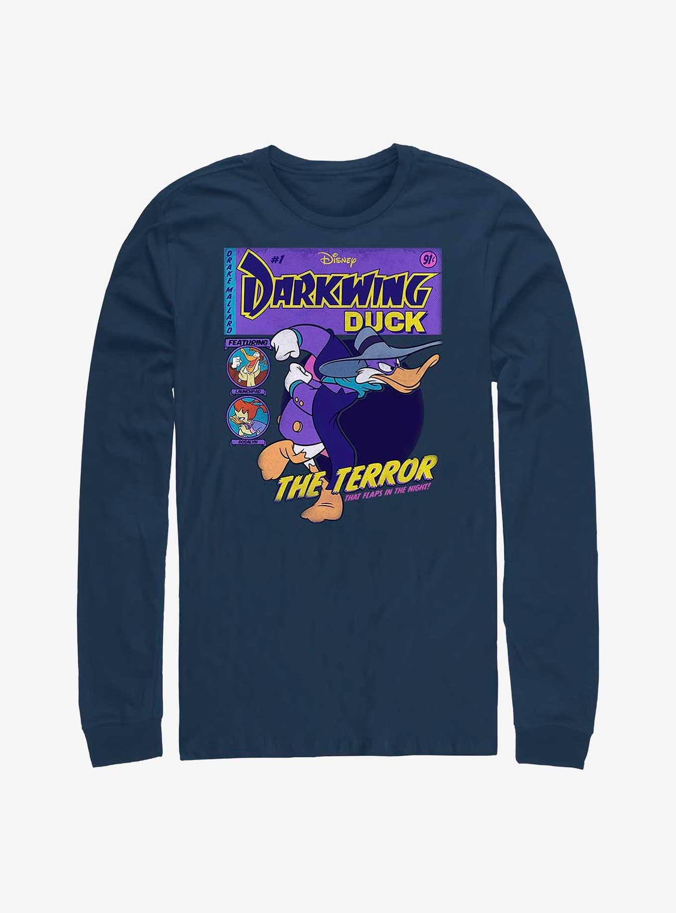 Disney Darkwing Duck Darkwing Comic Long Sleeve T-Shirt, NAVY, hi-res